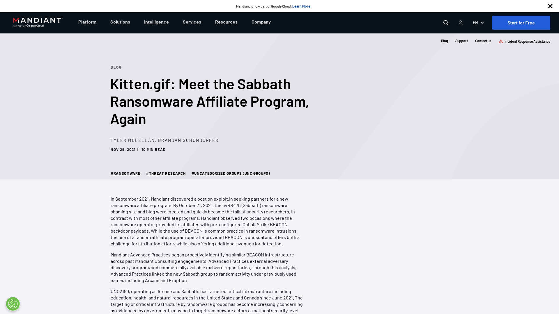 Kitten.gif: Meet the Sabbath Ransomware Affiliate Program, Again | Mandiant