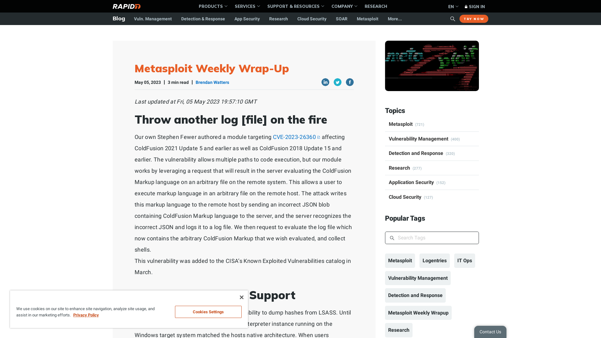 Metasploit Weekly Wrap-Up: May 5, 2023 | Rapid7 Blog