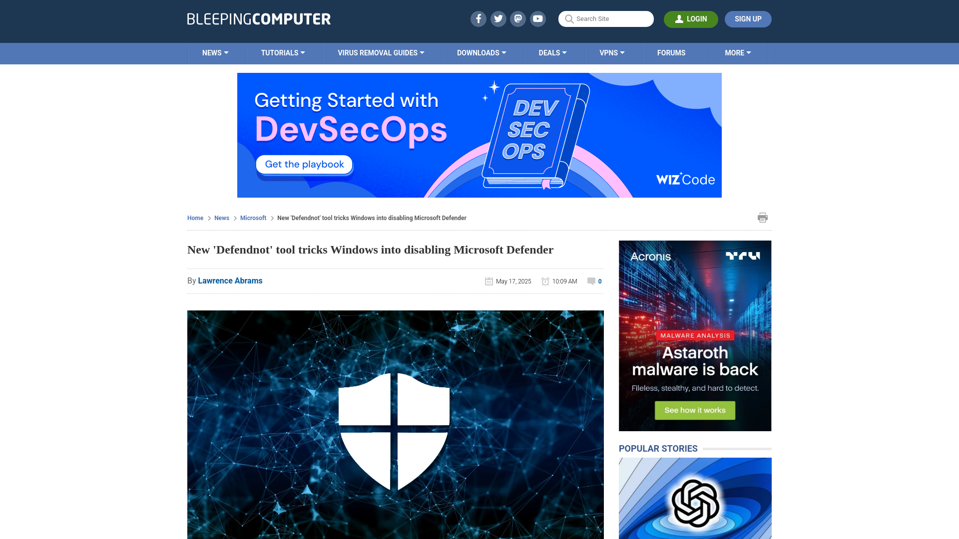 New 'Defendnot' tool tricks Windows into disabling Microsoft Defender