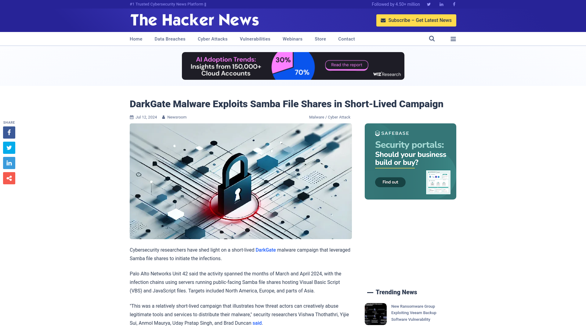 DarkGate Malware Exploits Samba File Shares in Short-Lived Campaign