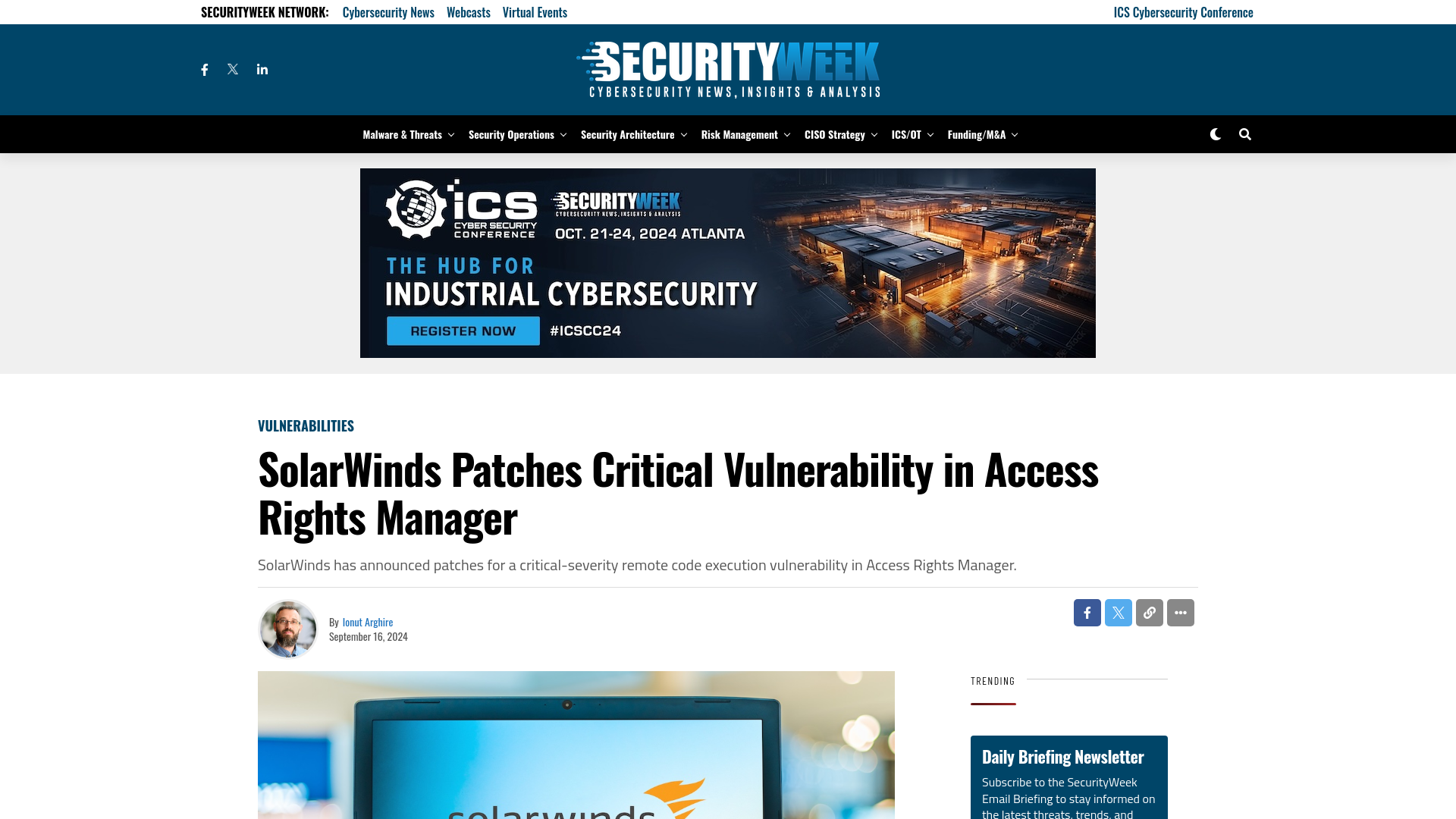 SolarWinds Patches Critical Vulnerability in Access Rights Manager - SecurityWeek