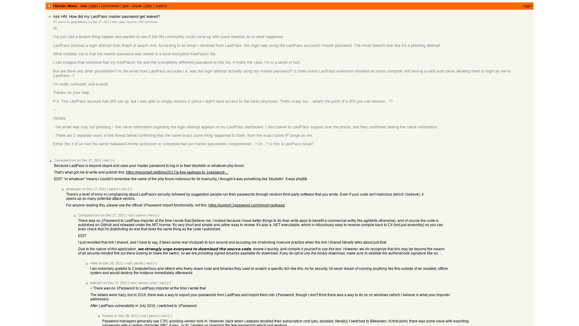 Ask HN: How did my LastPass master password get leaked? | Hacker News