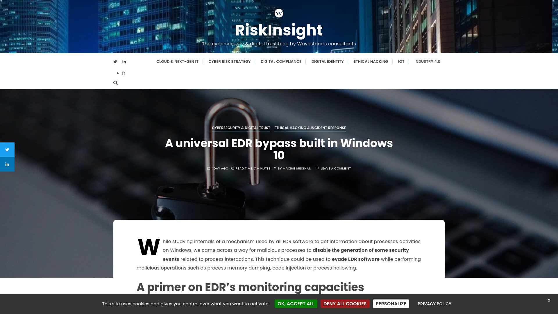 A universal EDR bypass built in Windows 10 - RiskInsight