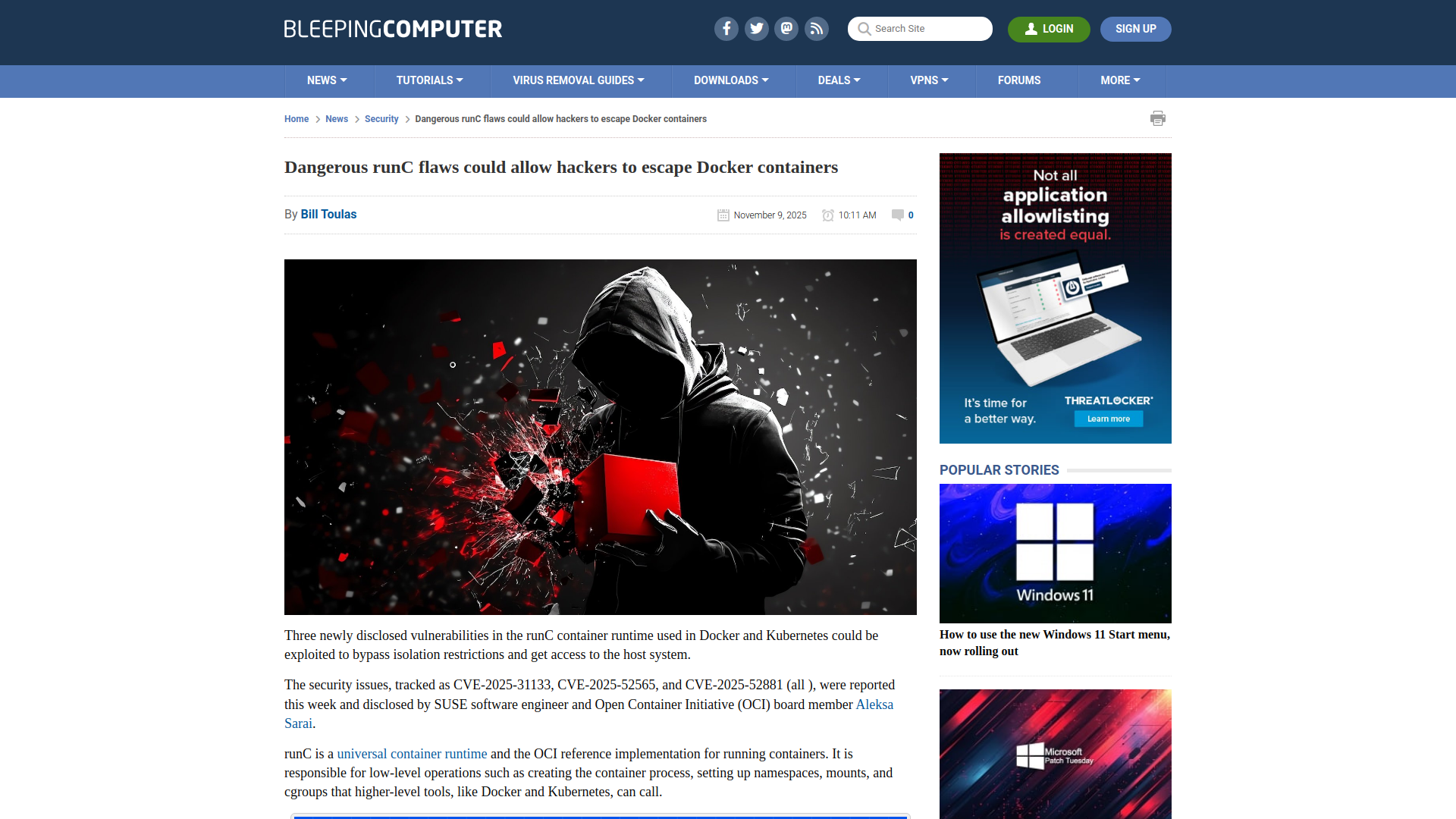 Dangerous runC flaws could allow hackers to escape Docker containers
