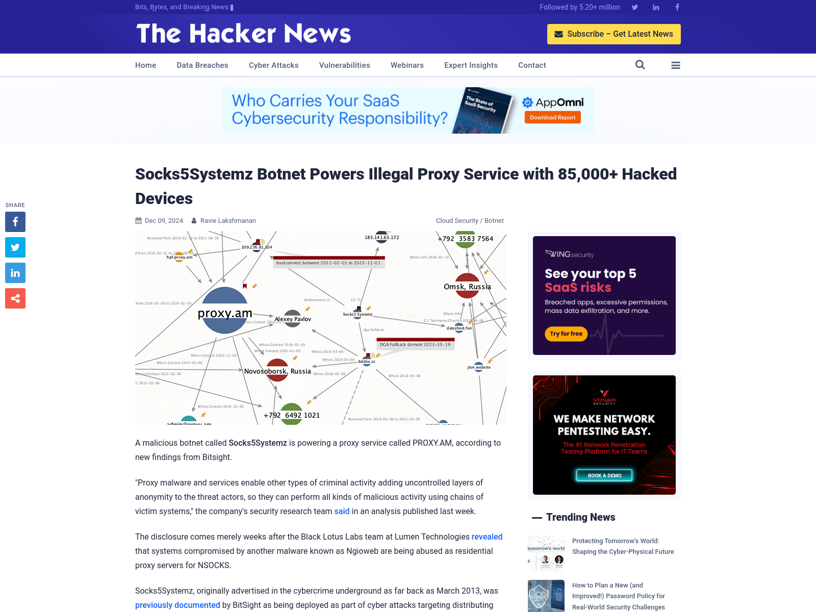 Socks5Systemz Botnet Powers Illegal Proxy Service with 85,000+ Hacked Devices