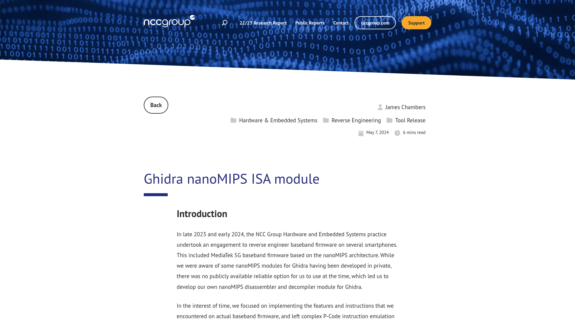 Ghidra nanoMIPS ISA module | NCC Group Research Blog | Making the world safer and more secure