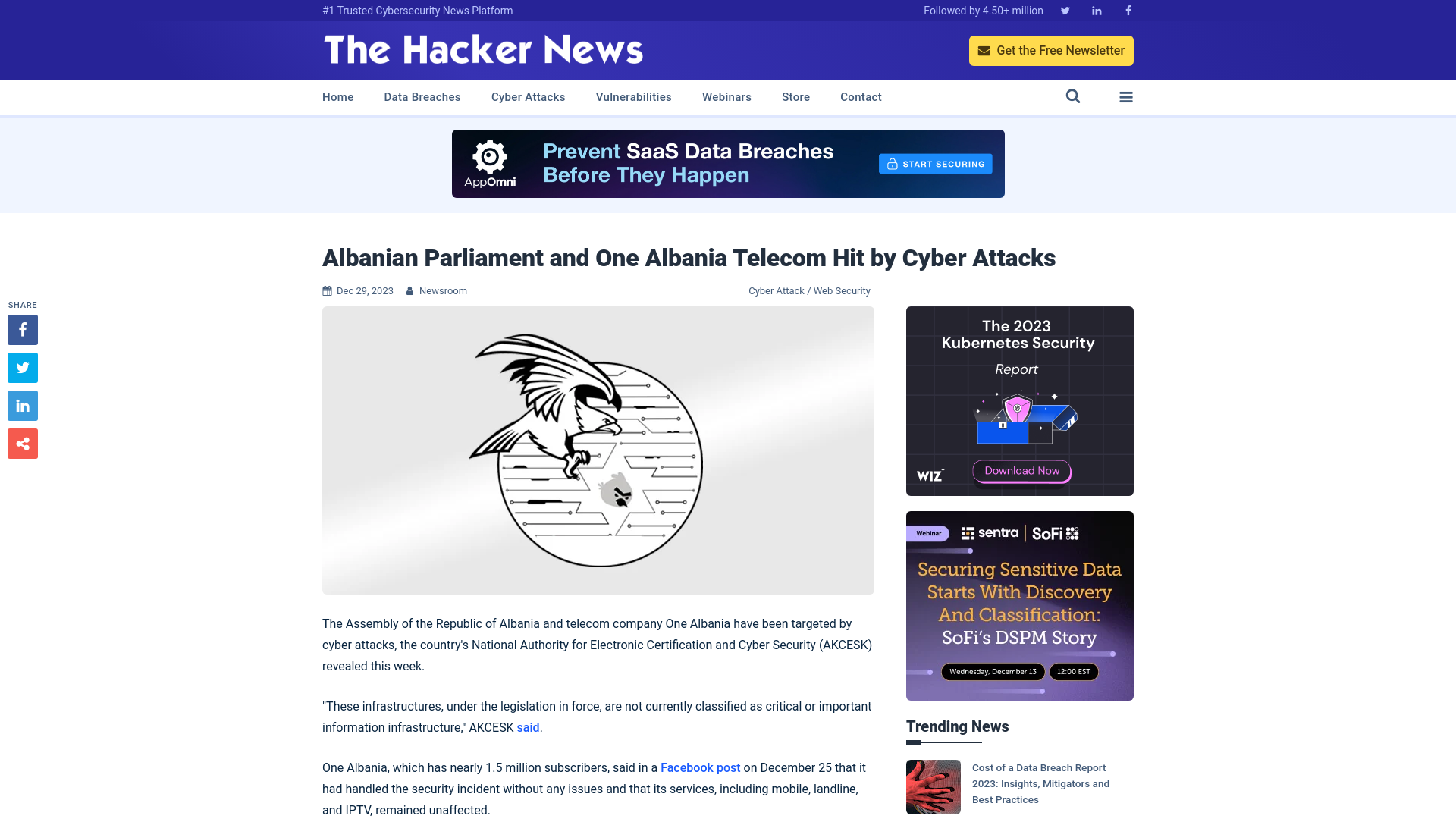 Albanian Parliament and One Albania Telecom Hit by Cyber Attacks