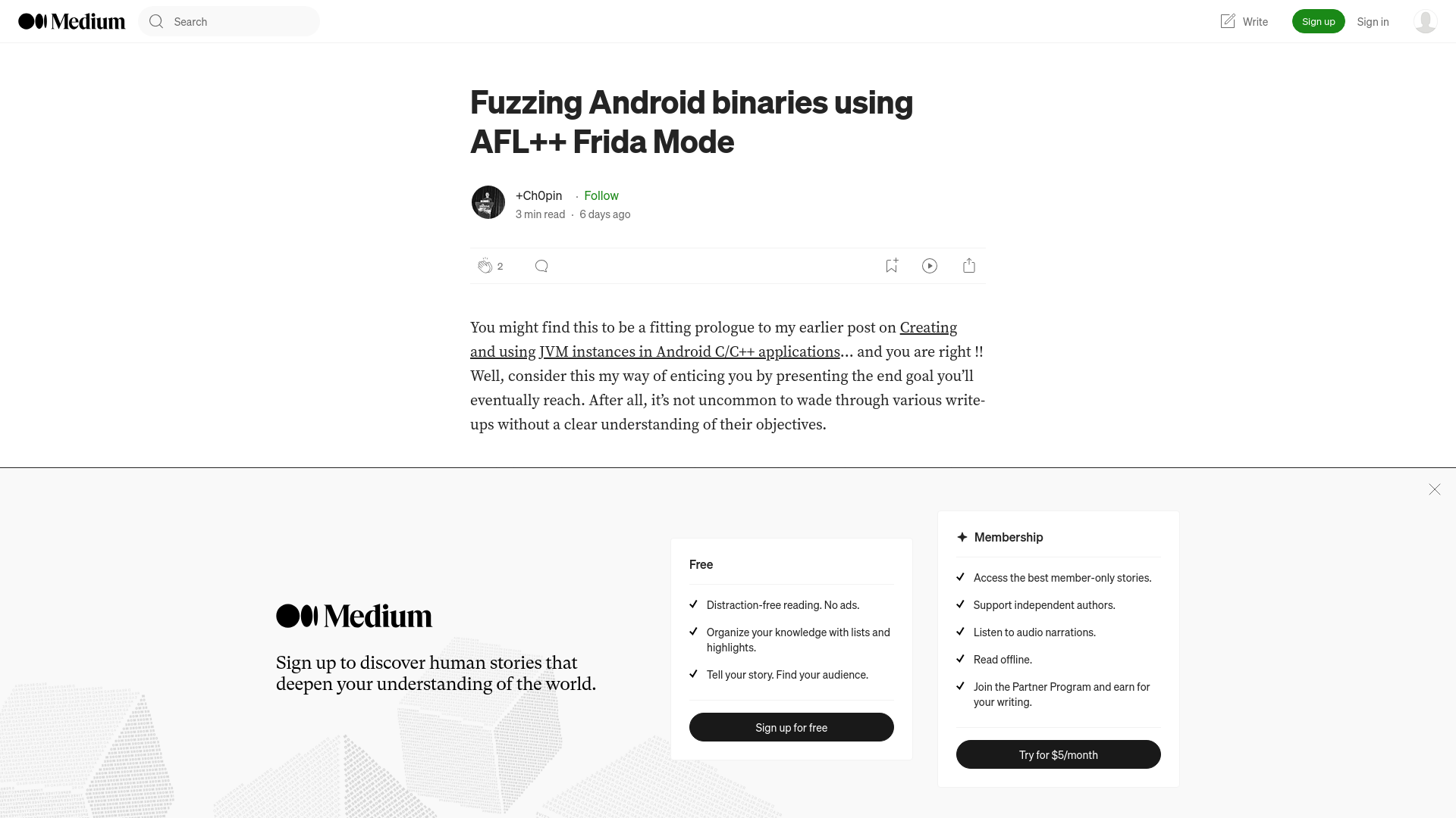 Fuzzing Android binaries using AFL++ Frida Mode | by +Ch0pin🕷️ | May, 2024 | Medium