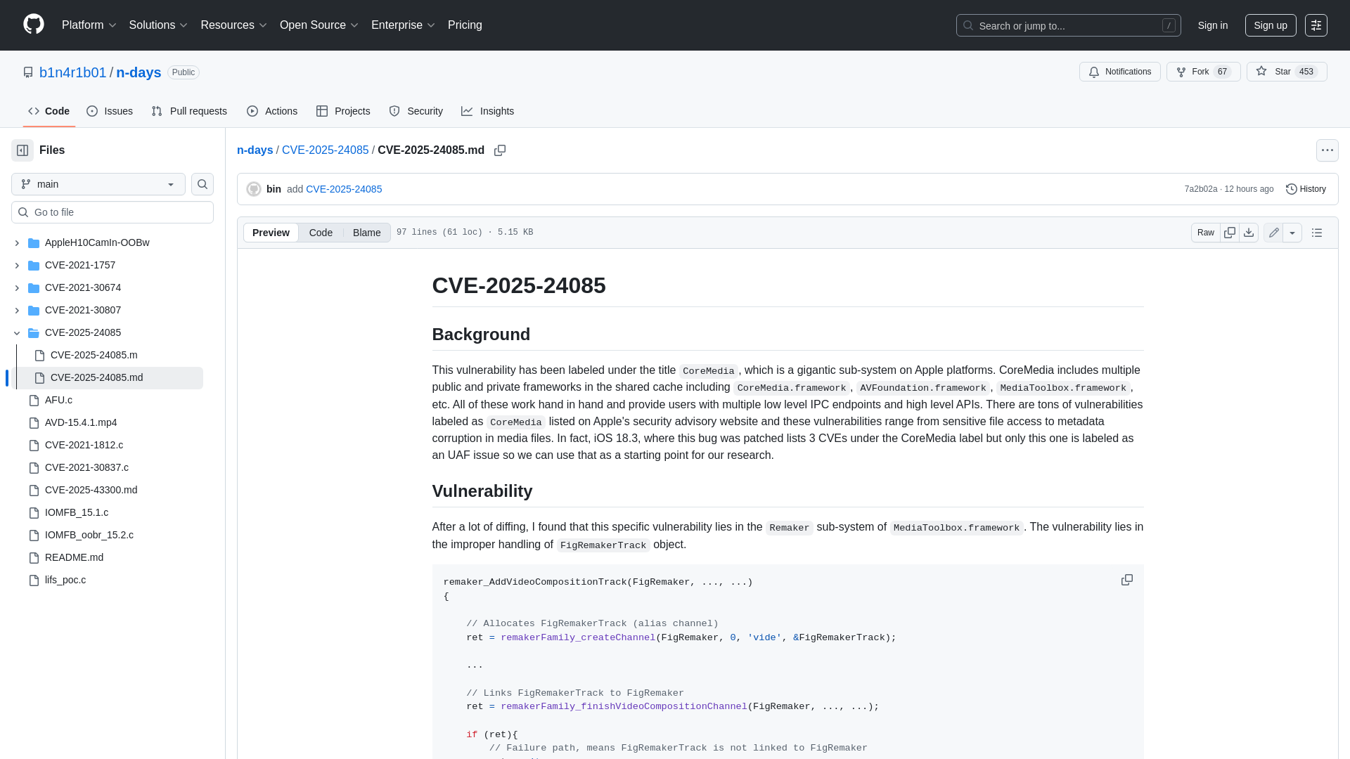 n-days/CVE-2025-24085/CVE-2025-24085.md at main · b1n4r1b01/n-days · GitHub