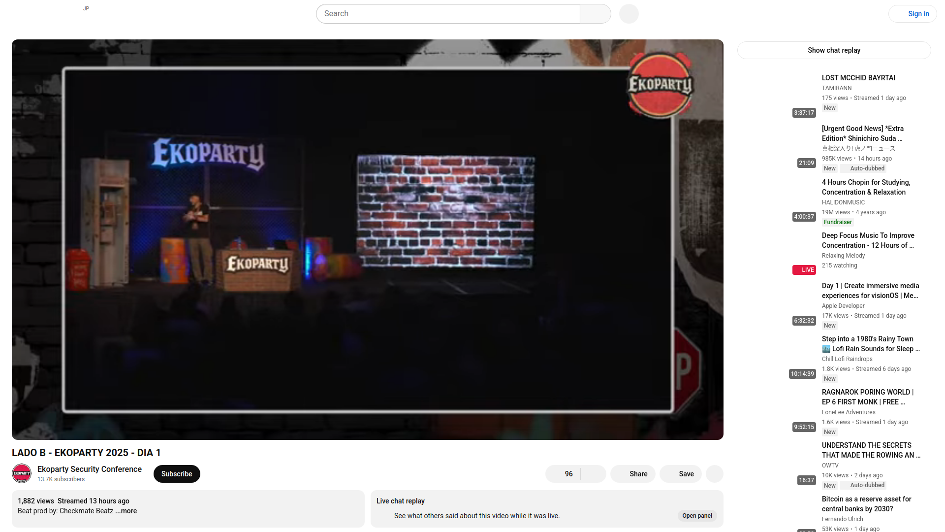 LADO B - EKOPARTY 2025 - DIA 1 - YouTube