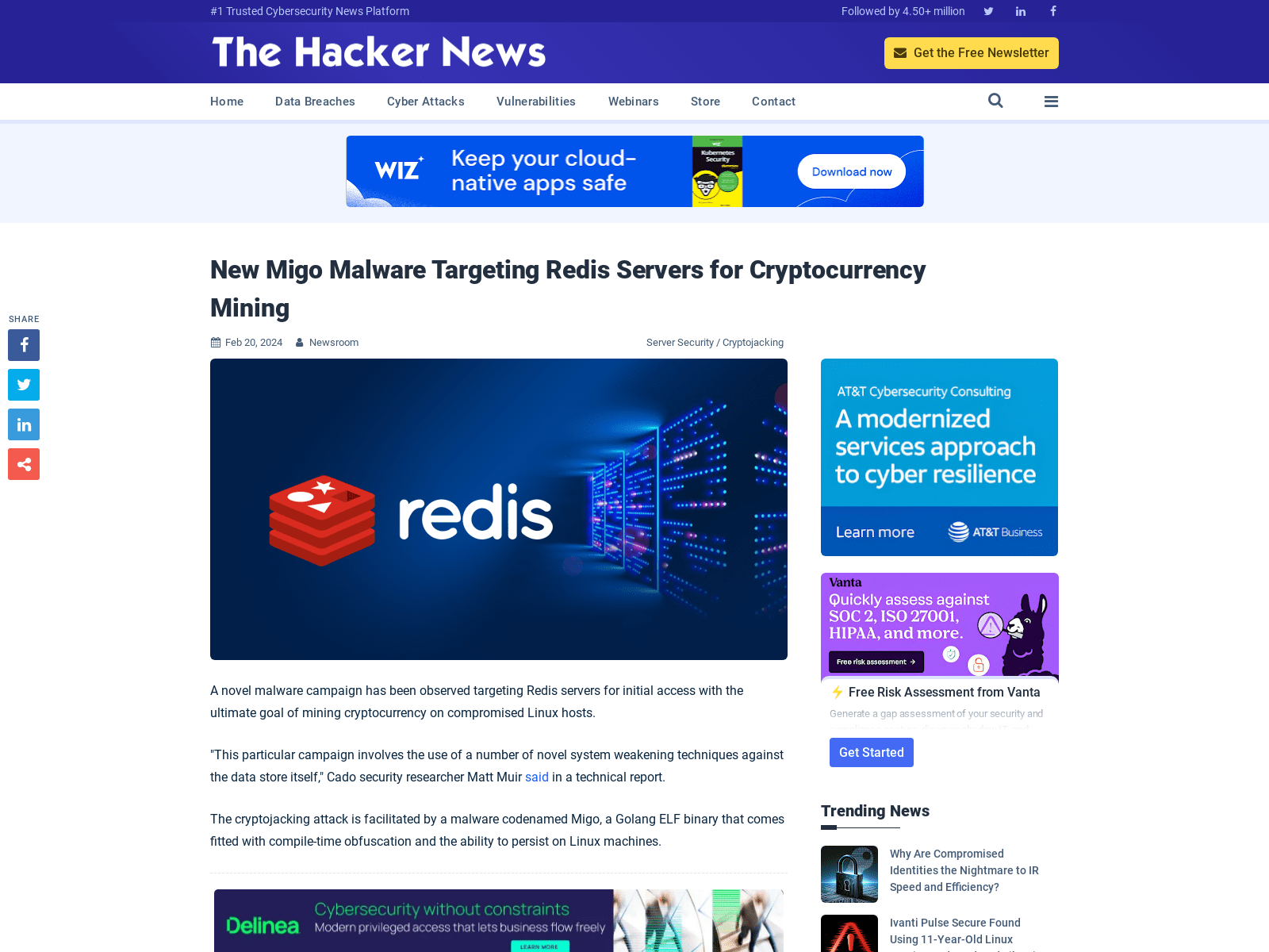 New Migo Malware Targeting Redis Servers for Cryptocurrency Mining