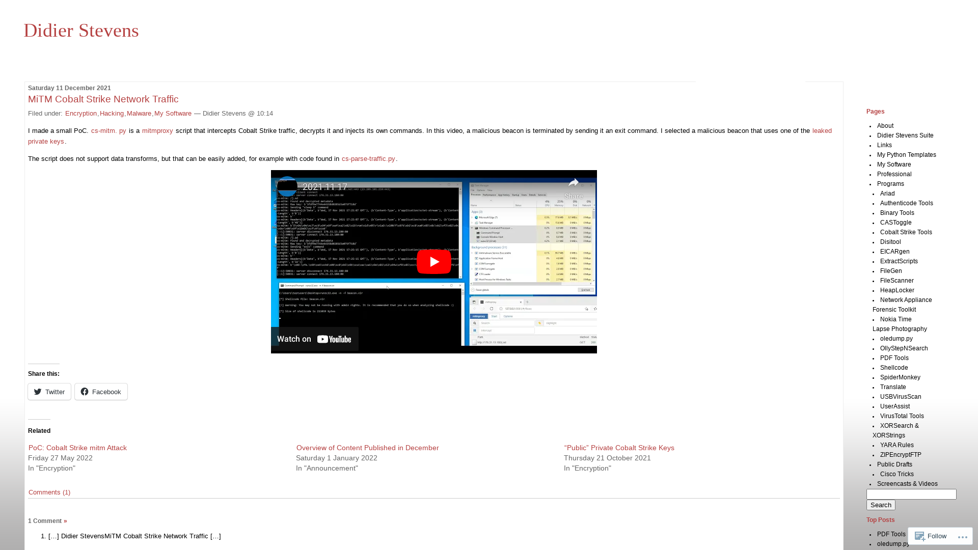 MiTM Cobalt Strike Network Traffic | Didier Stevens