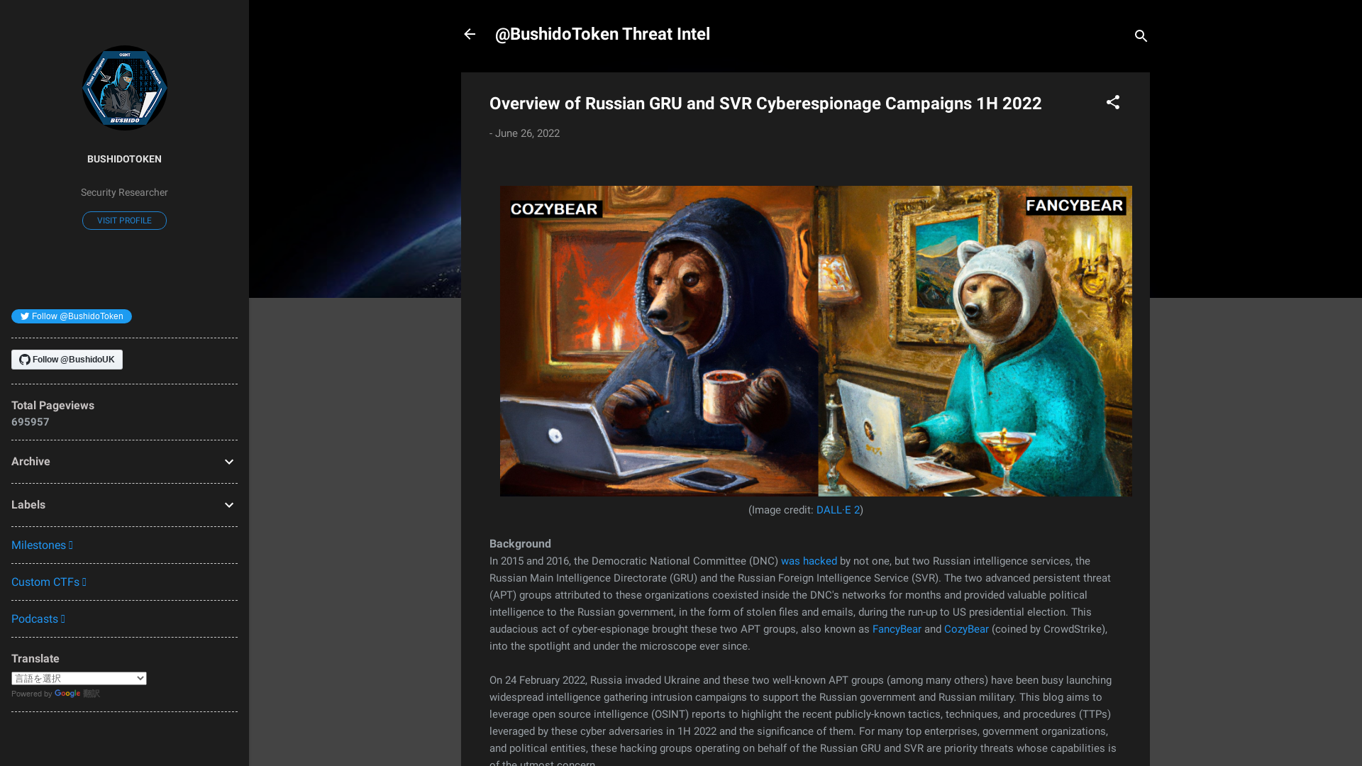Overview of Russian GRU and SVR Cyberespionage Campaigns 1H 2022