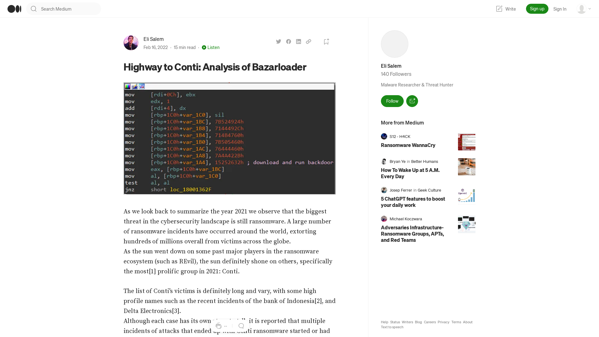 Highway to Conti: Analysis of Bazarloader | by Eli Salem | Medium