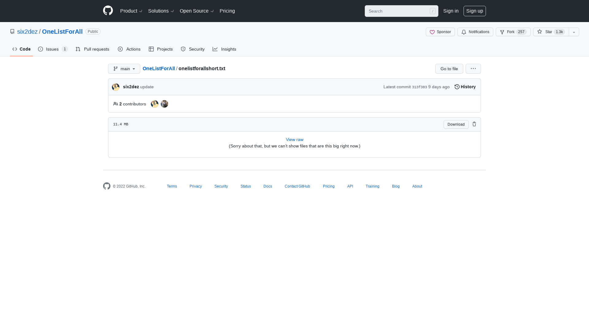 OneListForAll/onelistforallshort.txt at main · six2dez/OneListForAll · GitHub