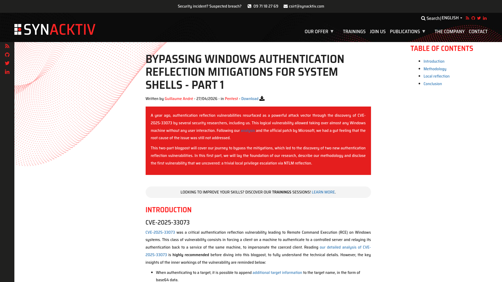 Bypassing Windows authentication reflection mitigations for SYSTEM