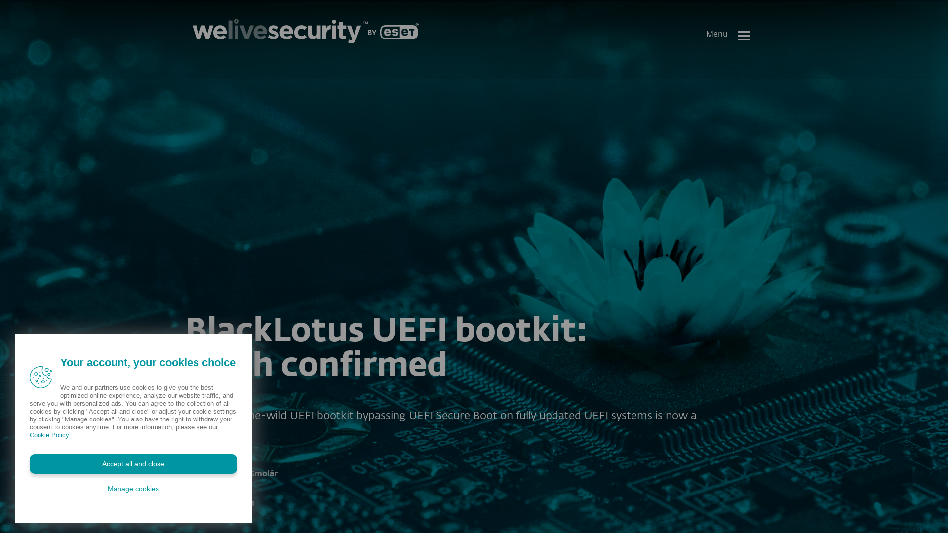 BlackLotus UEFI bootkit: Myth confirmed | WeLiveSecurity