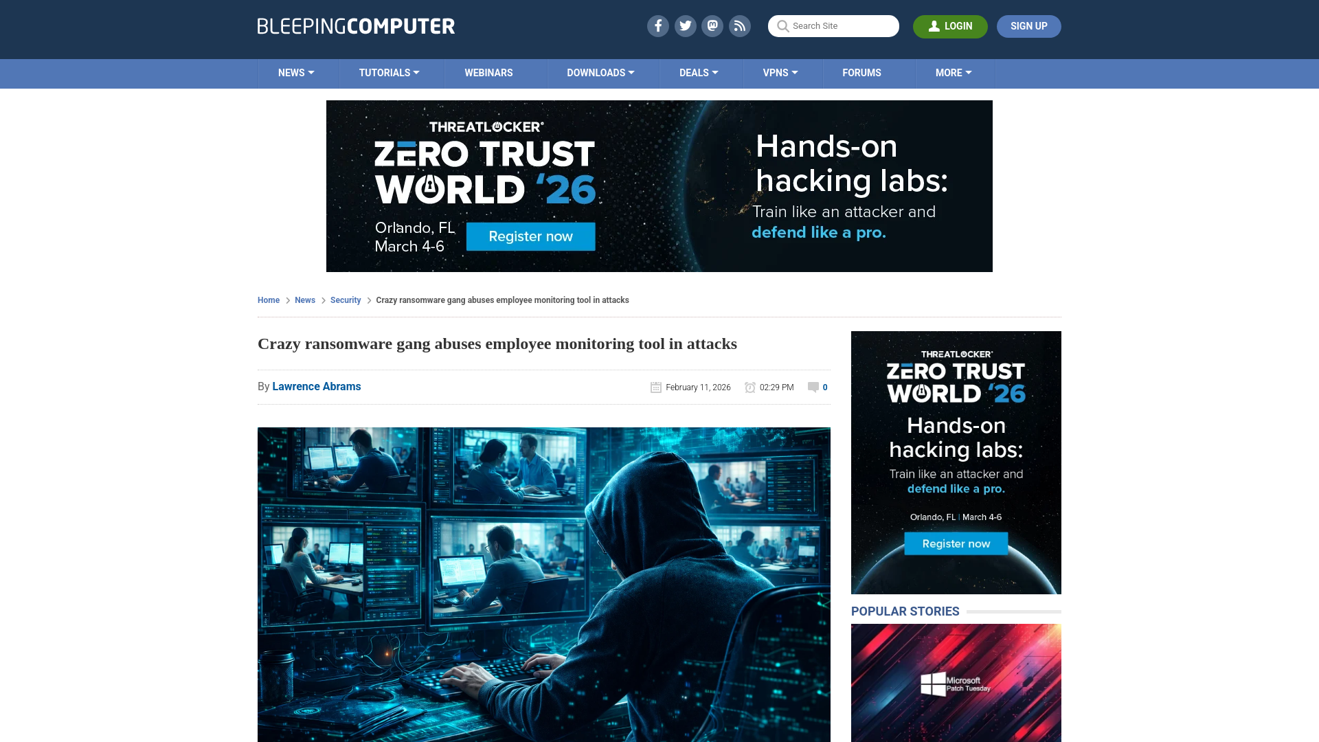 Crazy ransomware gang abuses employee monitoring tool in attacks