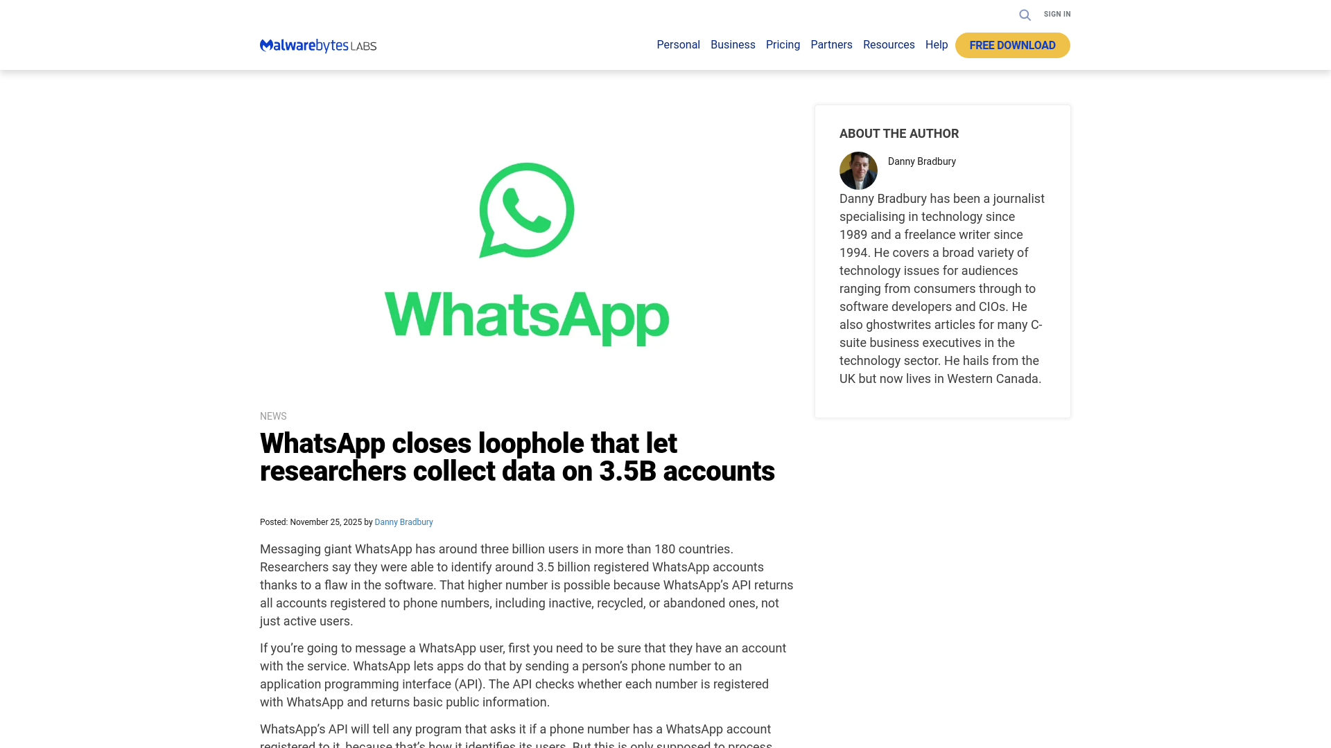WhatsApp closes loophole that let researchers collect data on 3.5B accounts | Malwarebytes