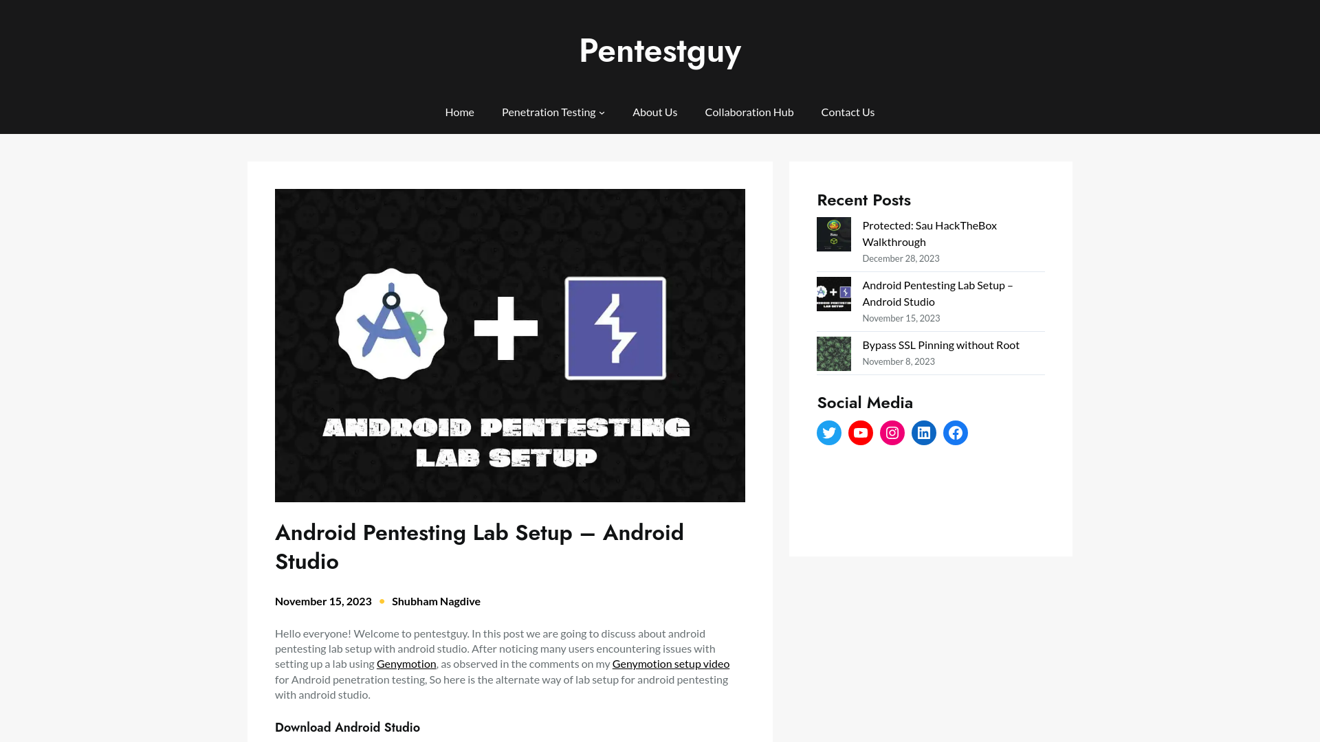 Android Pentesting Lab Setup - Android Studio - Pentestguy