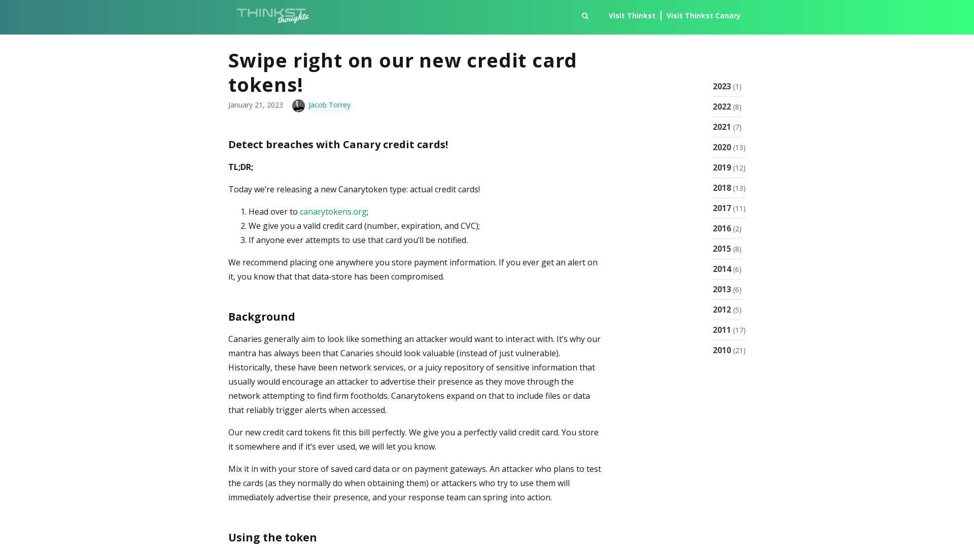 Swipe right on our new credit card tokens! – Thinkst Thoughts