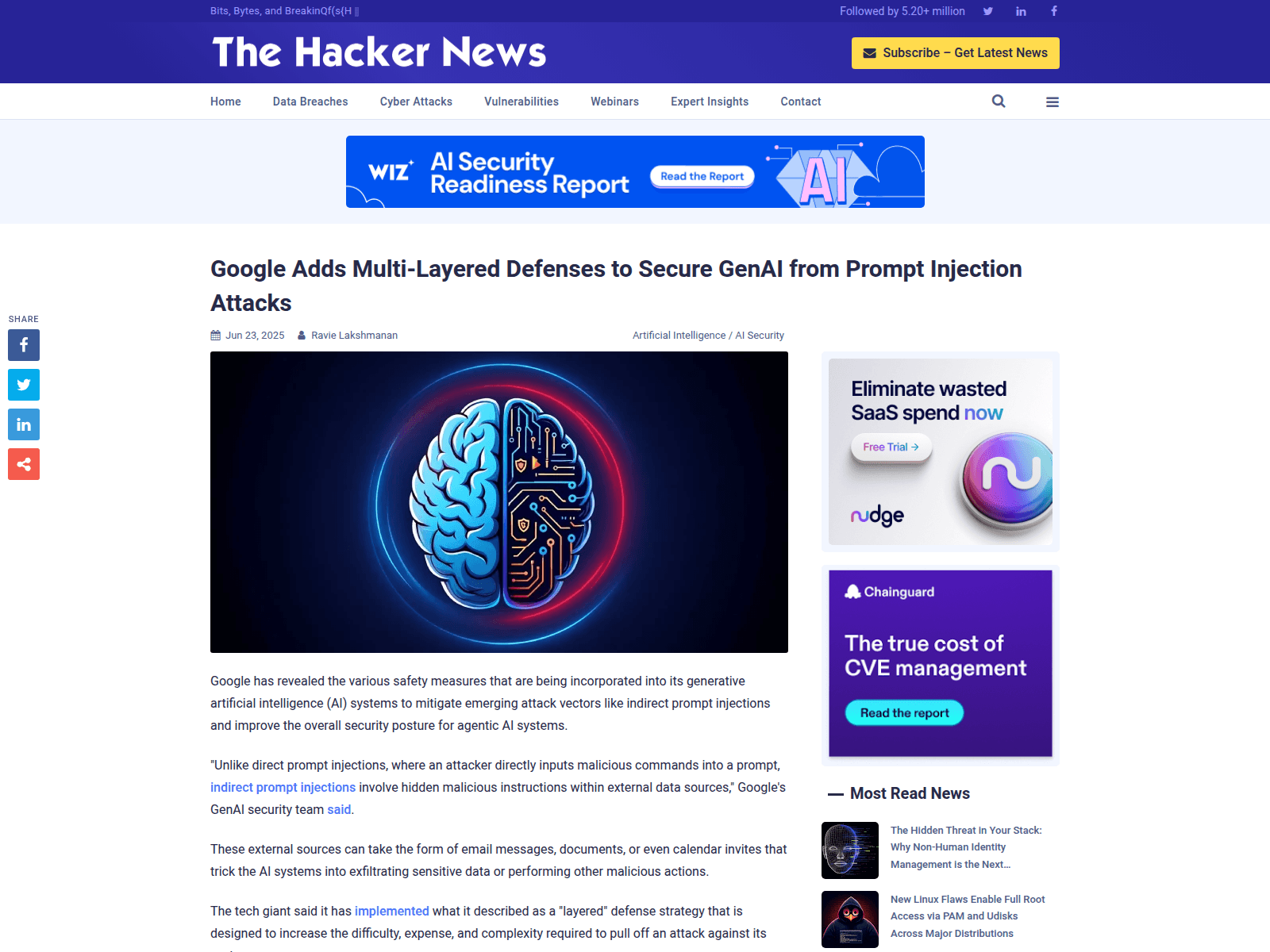 Google Adds Multi-Layered Defenses to Secure GenAI from Prompt Injection Attacks