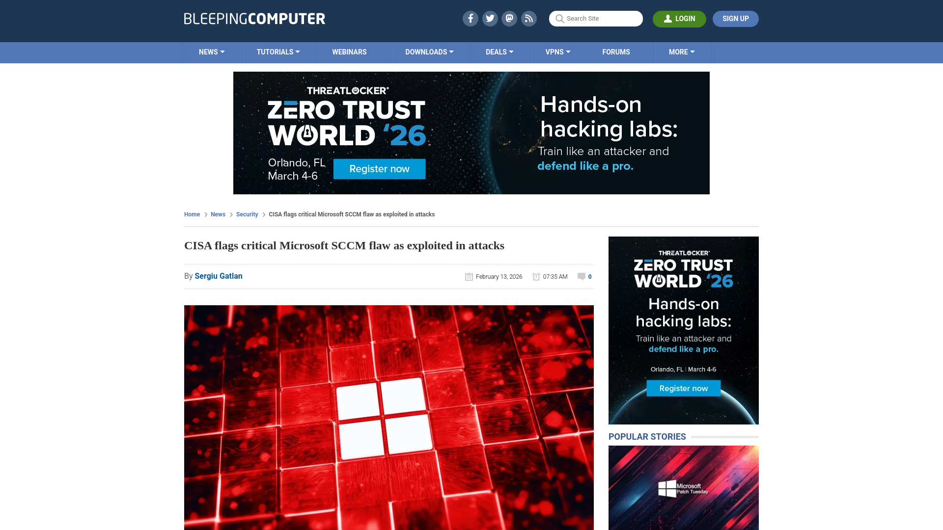 CISA flags critical Microsoft SCCM flaw as exploited in attacks