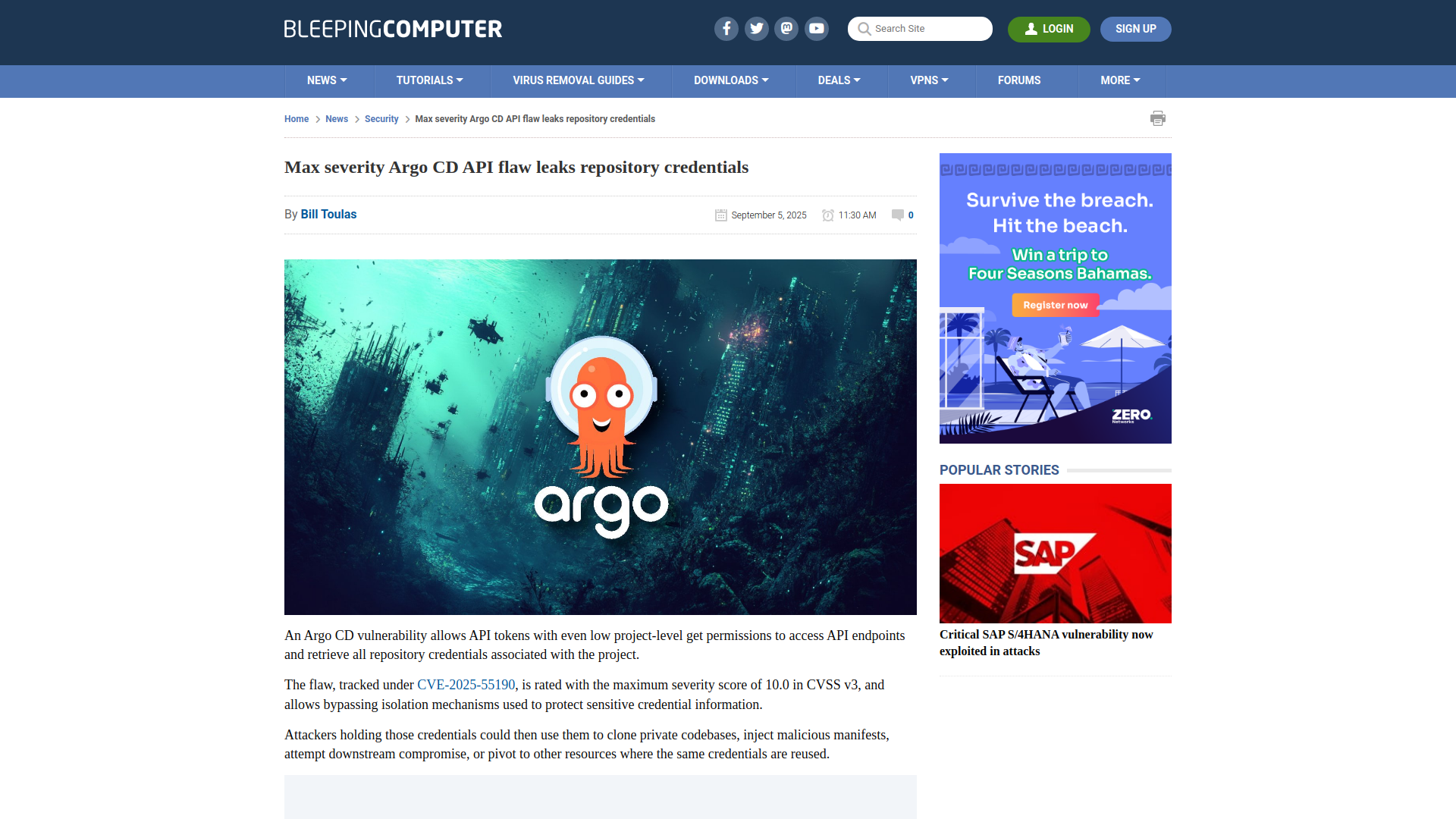 Max severity Argo CD API flaw leaks repository credentials