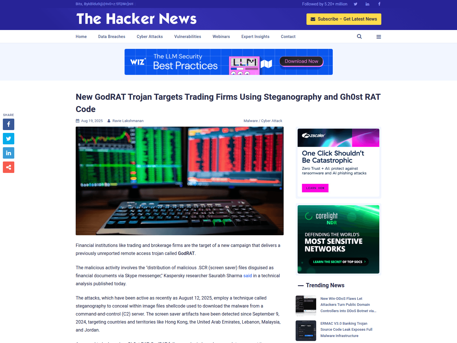 New GodRAT Trojan Targets Trading Firms Using Steganography and Gh0st RAT Code