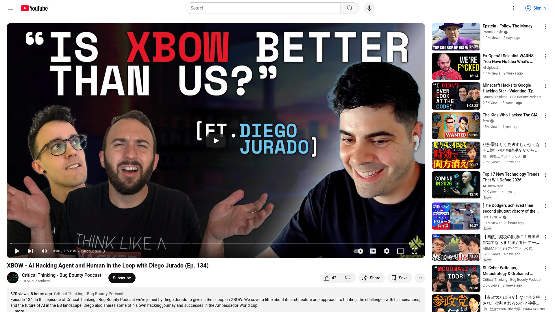 XBOW - AI Hacking Agent and Human in the Loop with Diego Jurado (Ep. 134) - YouTube