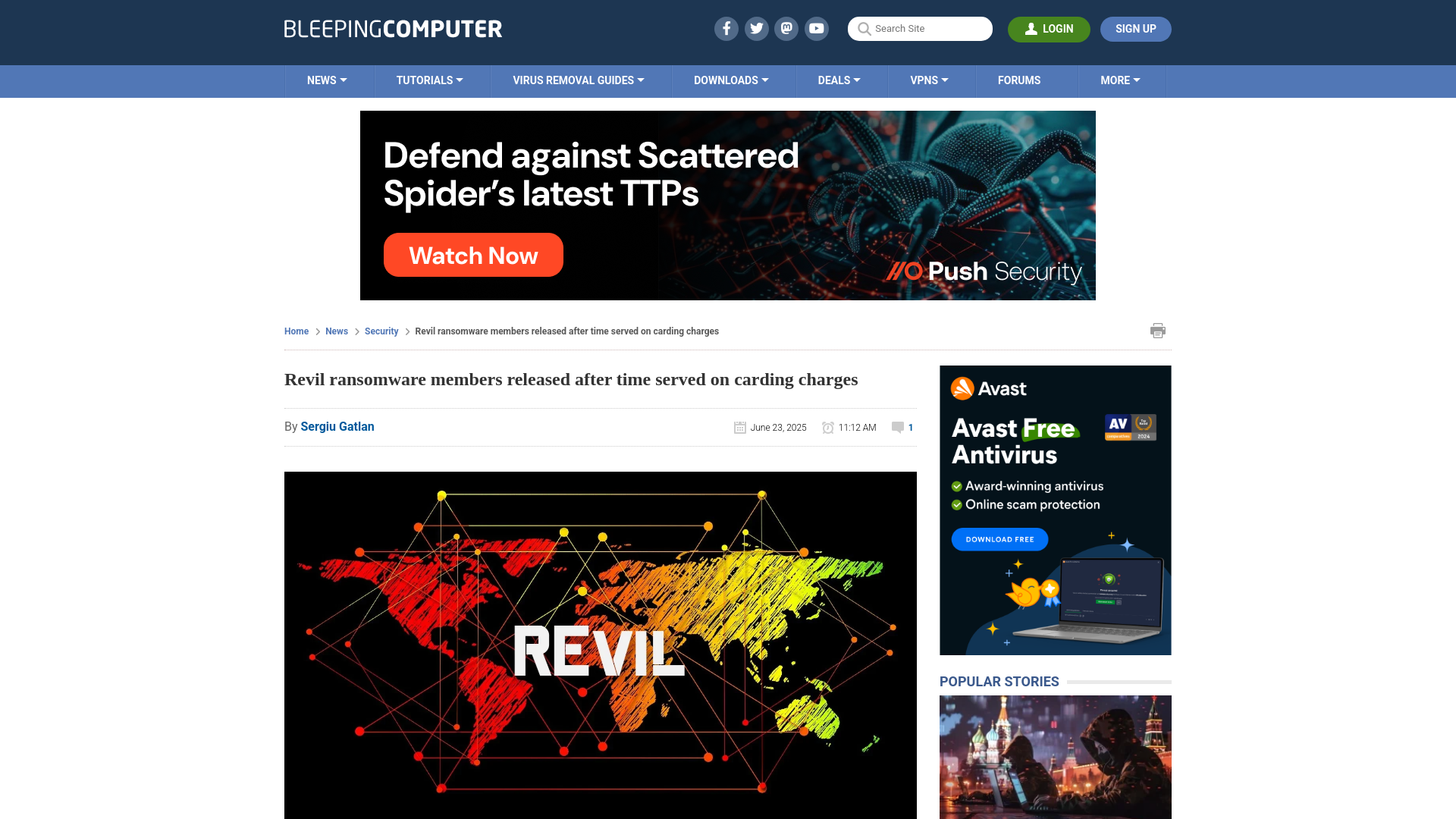 Revil ransomware members released after time served on carding charges