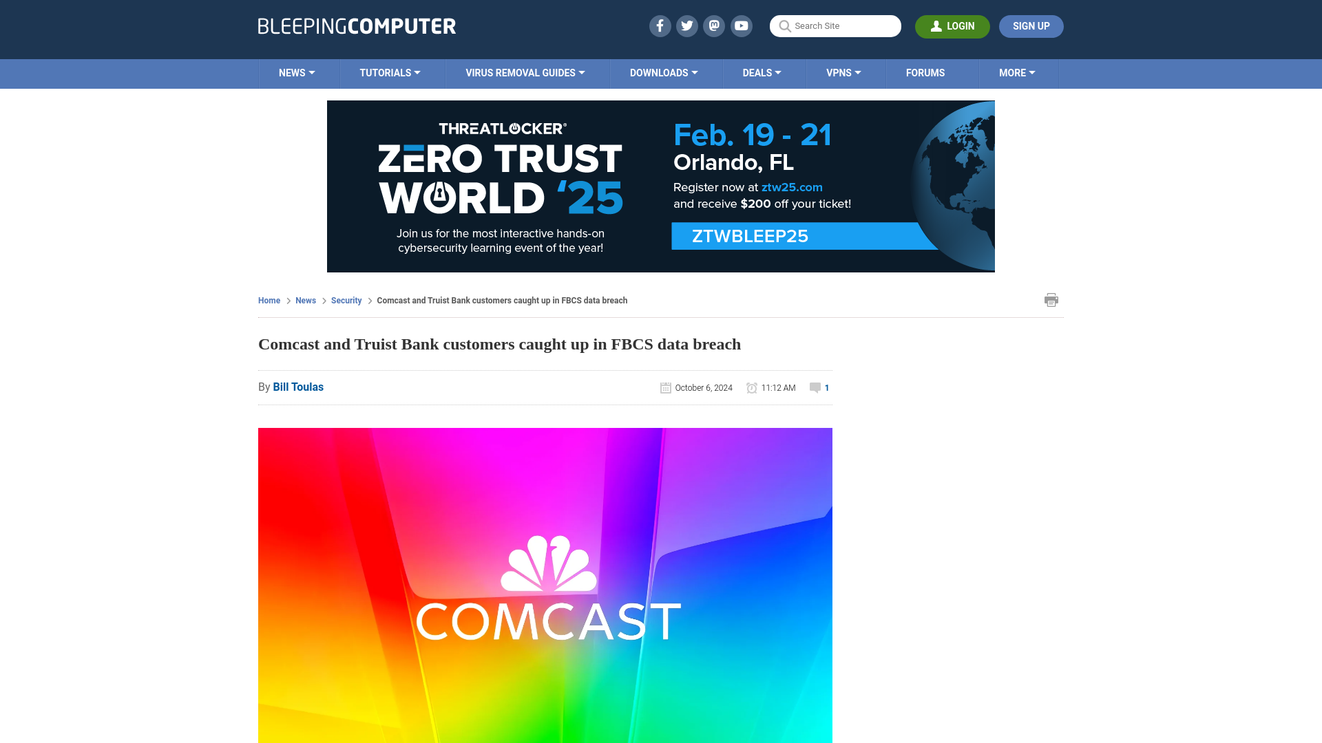 Comcast and Truist Bank customers caught up in FBCS data breach