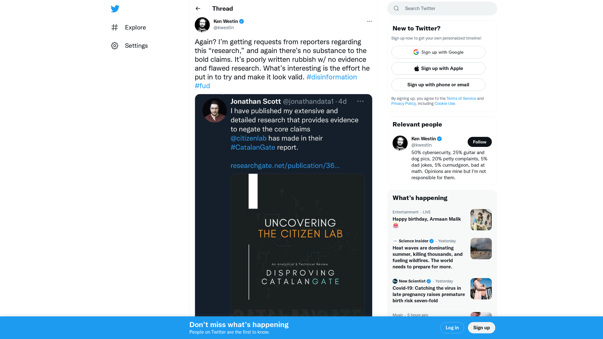 Ken Westin on Twitter: "Again? I’m getting requests from reporters regarding this “research,” and again there’s no substance to the bold claims. It’s poorly written rubbish w/ no evidence and flawed research. What’s interesting is the effort he put in to try and make it look valid. #disinformation #fud https://t.co/CyDvAkq3wB" / Twitter