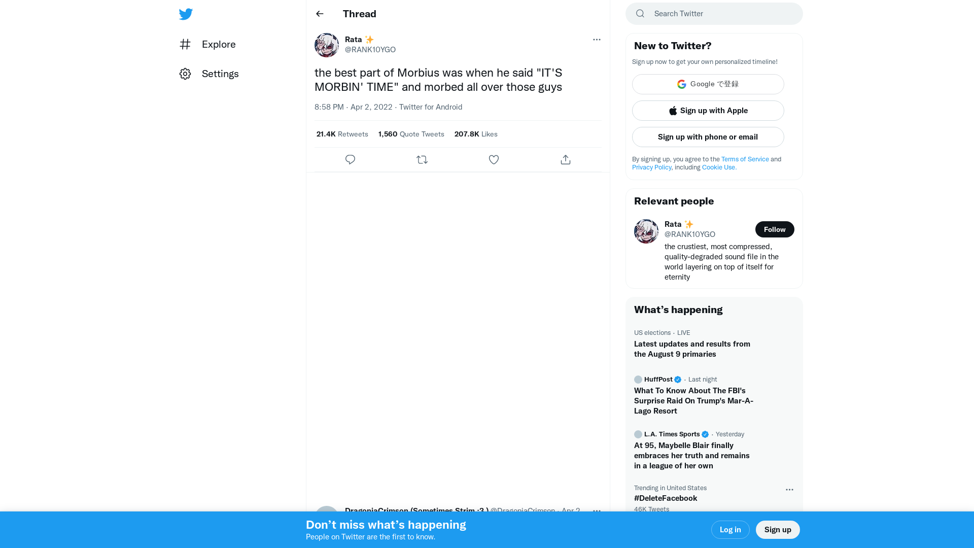Rata ✨ on Twitter: "the best part of Morbius was when he said "IT'S MORBIN' TIME" and morbed all over those guys" / Twitter
