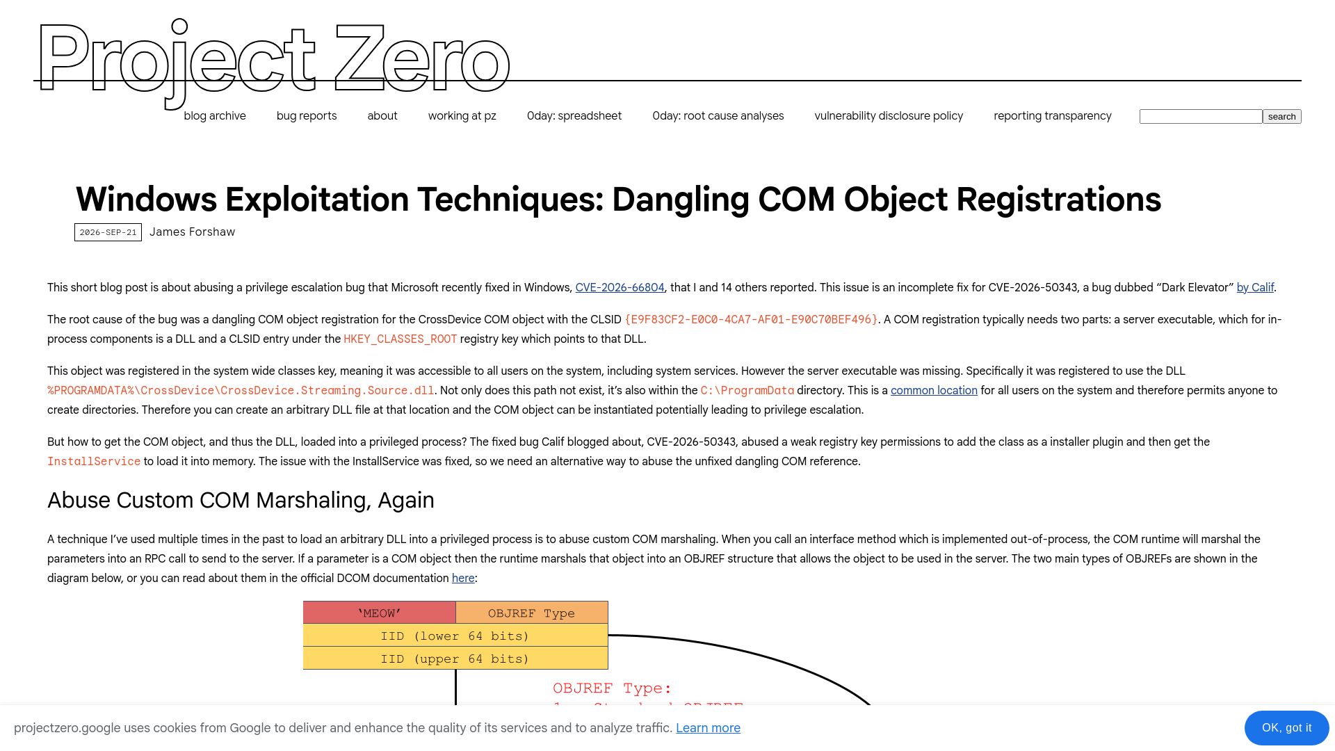 Windows Exploitation Techniques: Dangling COM Object Registrations - Project Zero