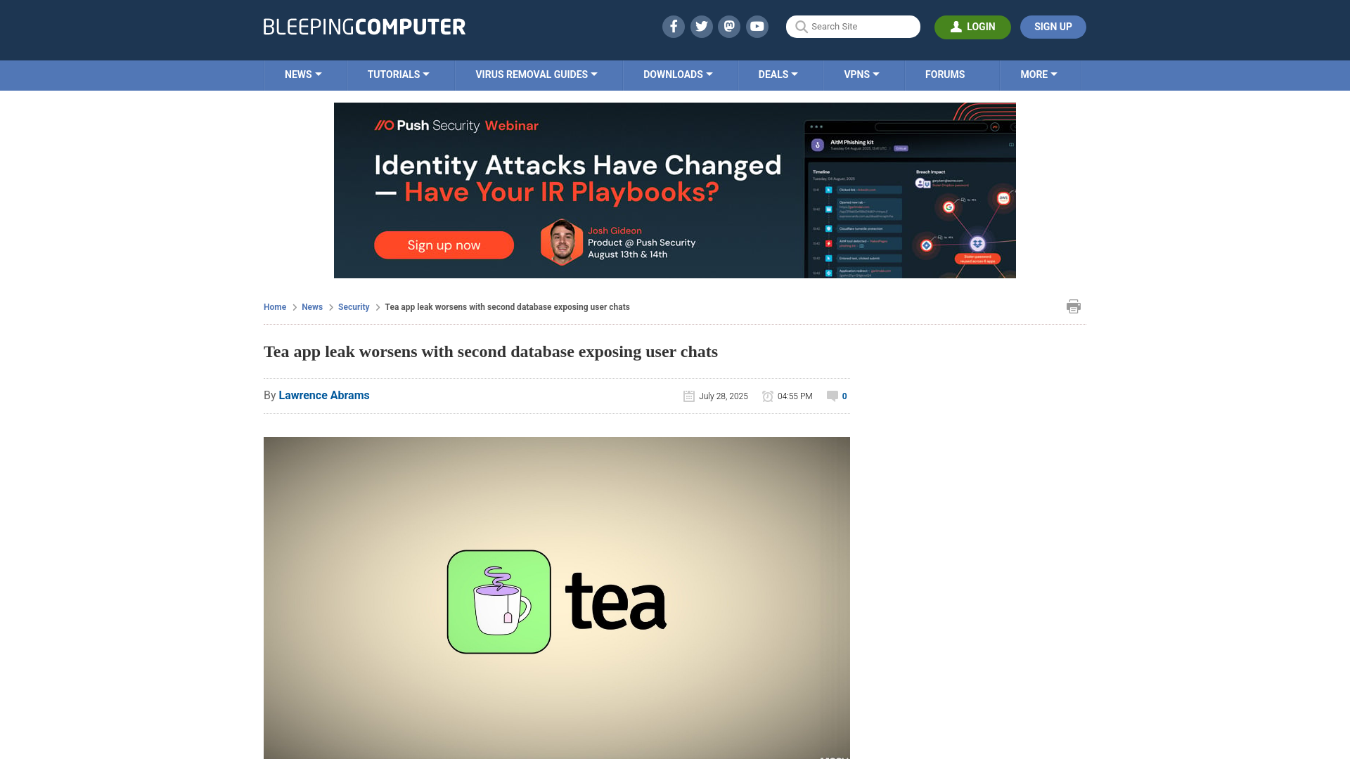 Tea app leak worsens with second database exposing user chats