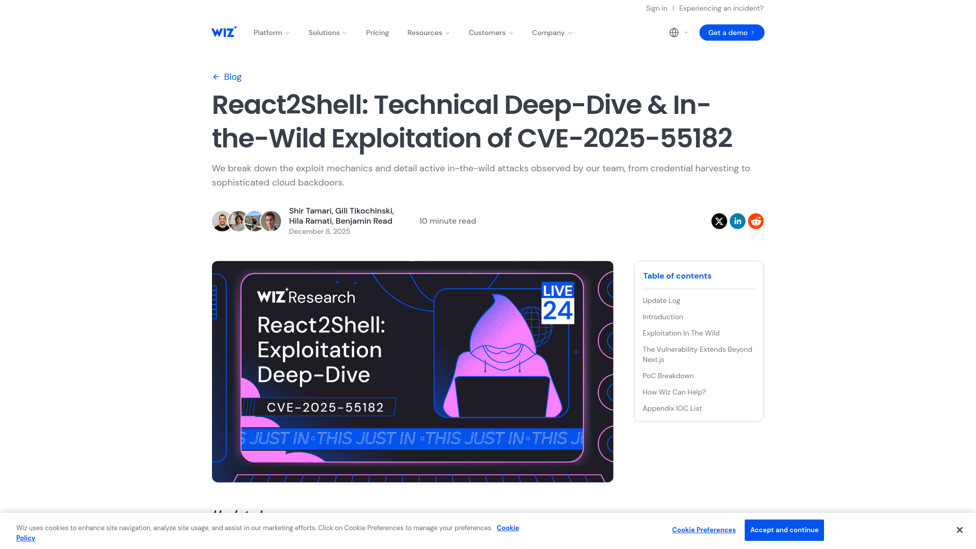 React2Shell Deep Dive: CVE-2025-55182 Exploit Mechanics | Wiz Blog