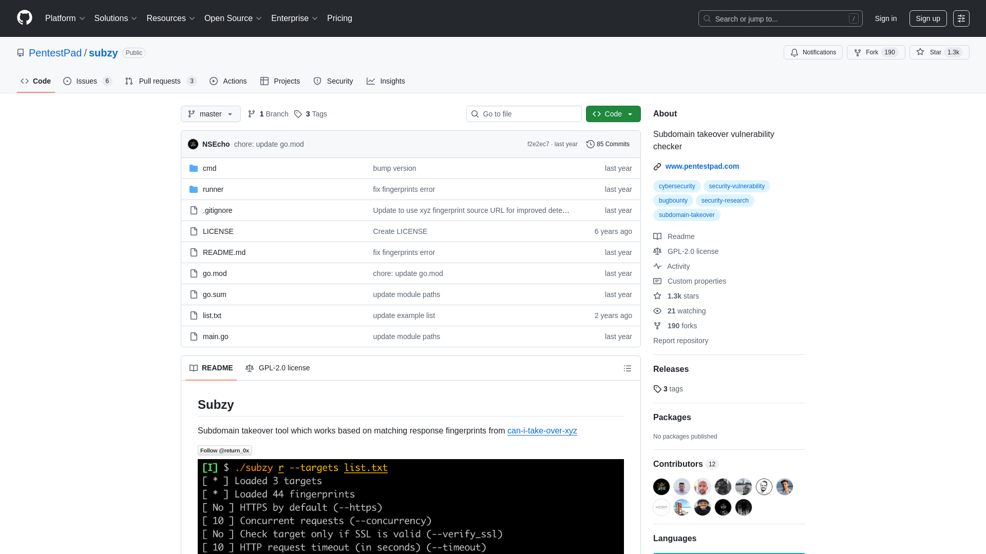 GitHub - PentestPad/subzy: Subdomain takeover vulnerability checker