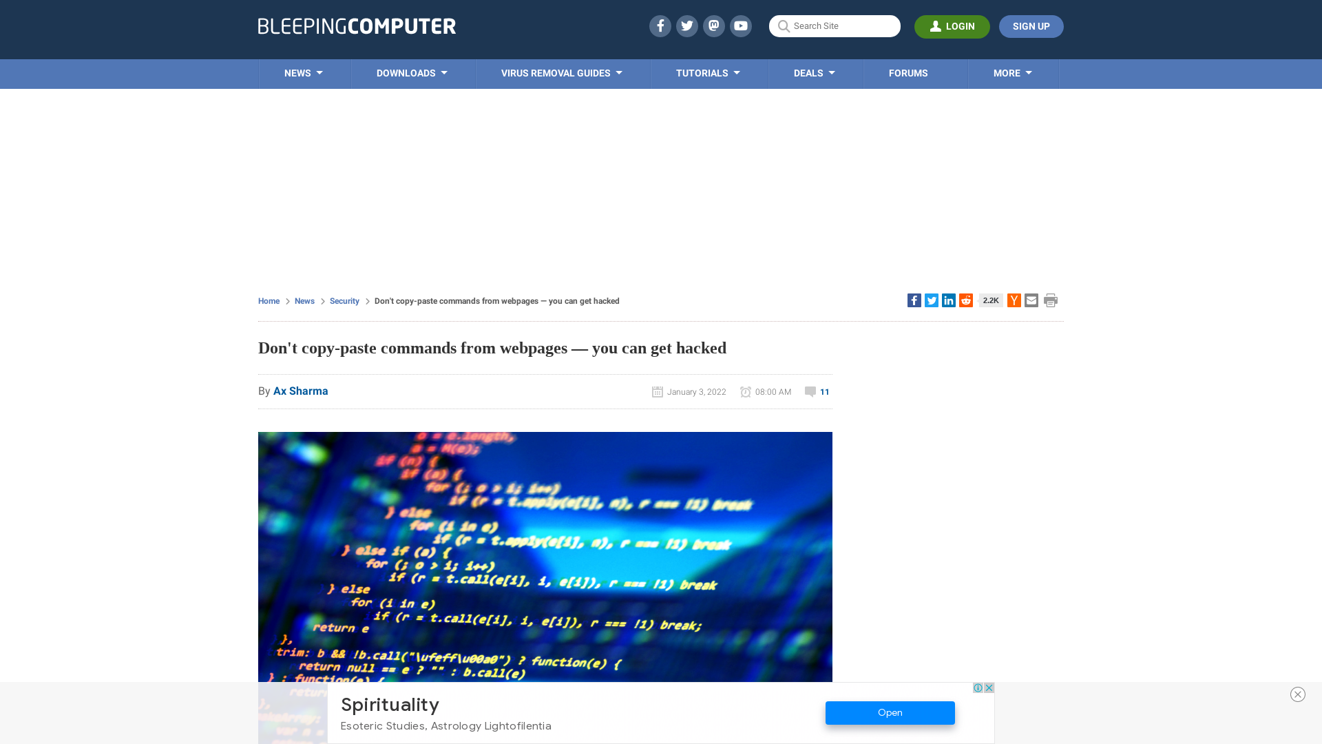 Don't copy-paste commands from webpages — you can get hacked