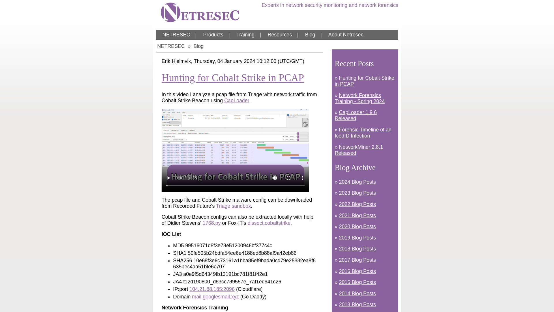 Hunting for Cobalt Strike in PCAP