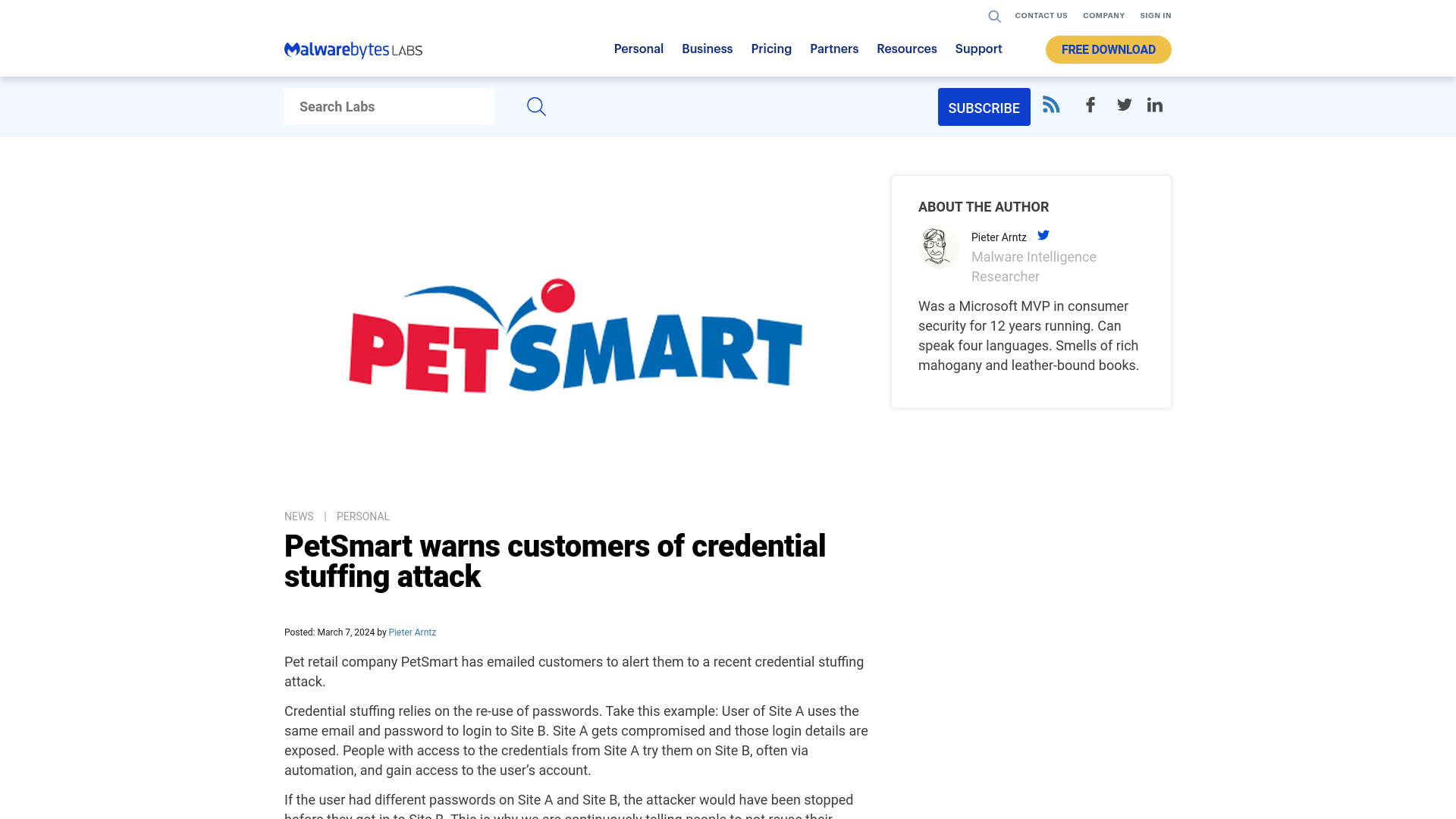 PetSmart warns customers of credential stuffing attack | Malwarebytes