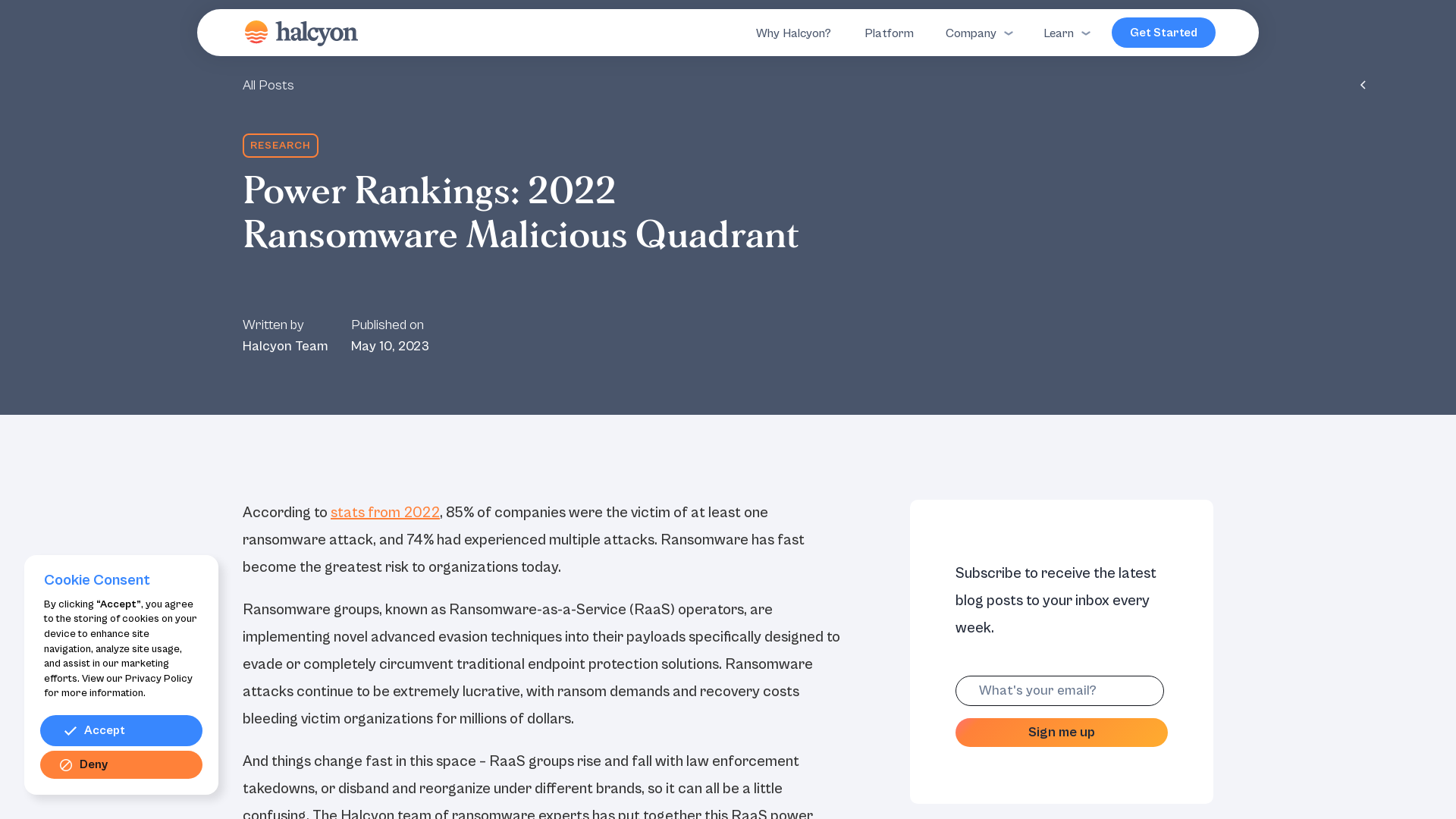 Power Rankings: 2022 Ransomware Malicious Quadrant