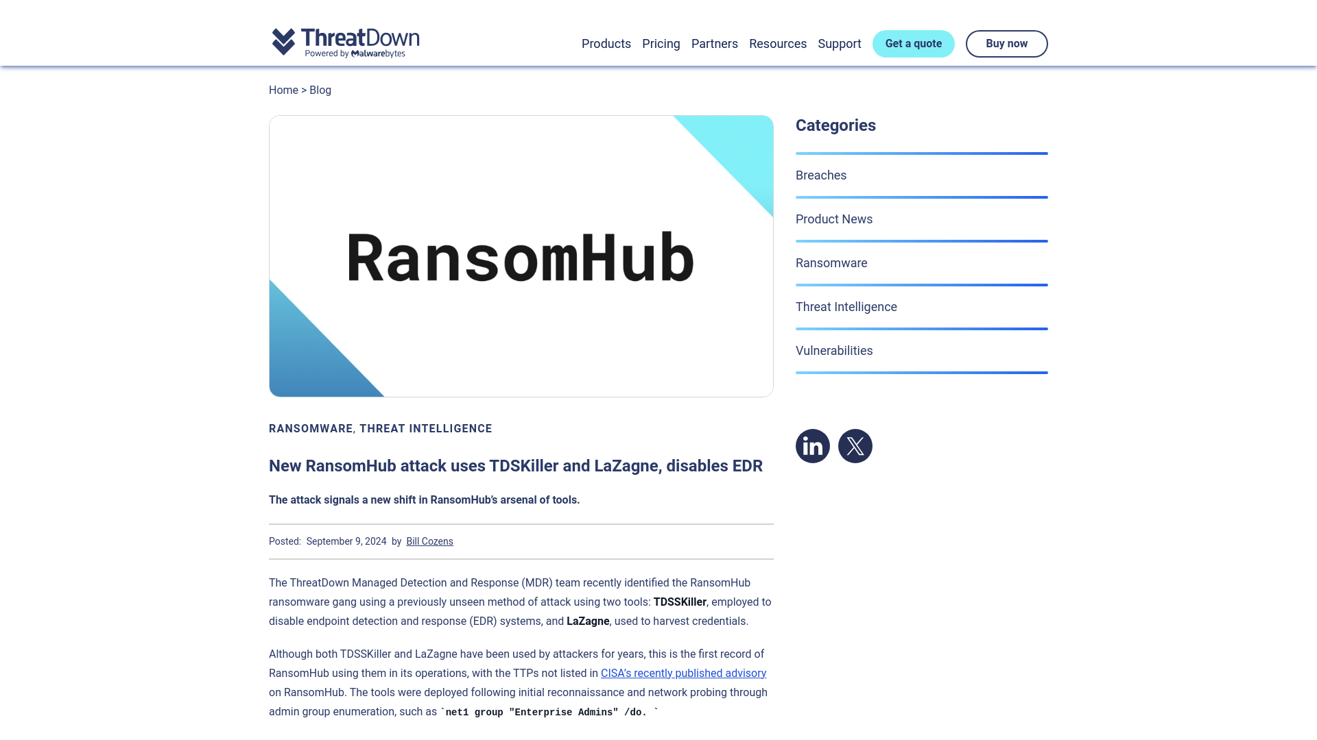 New RansomHub attack uses TDSKiller and LaZagne, disables EDR - ThreatDown by Malwarebytes