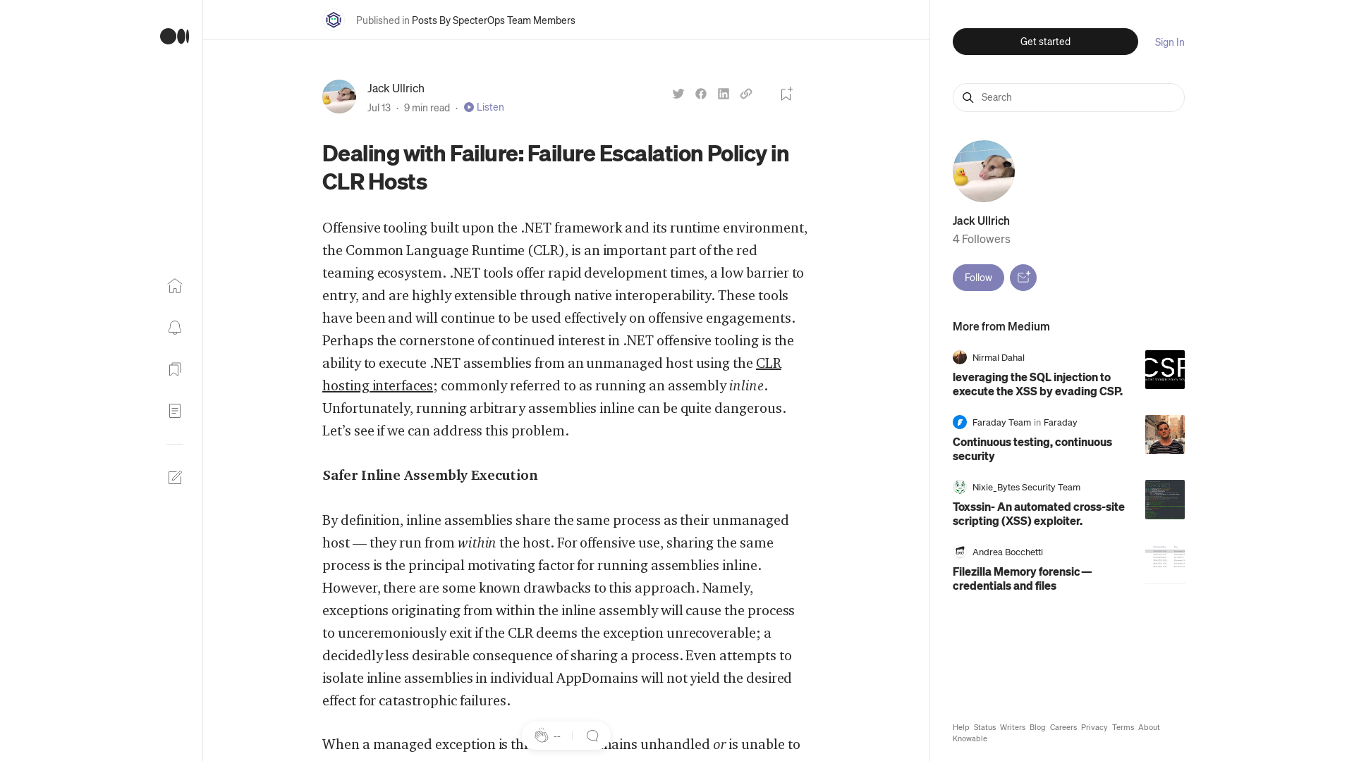 Dealing with Failure: Failure Escalation Policy in CLR Hosts | by Jack Ullrich | Jul, 2022 | Posts By SpecterOps Team Members