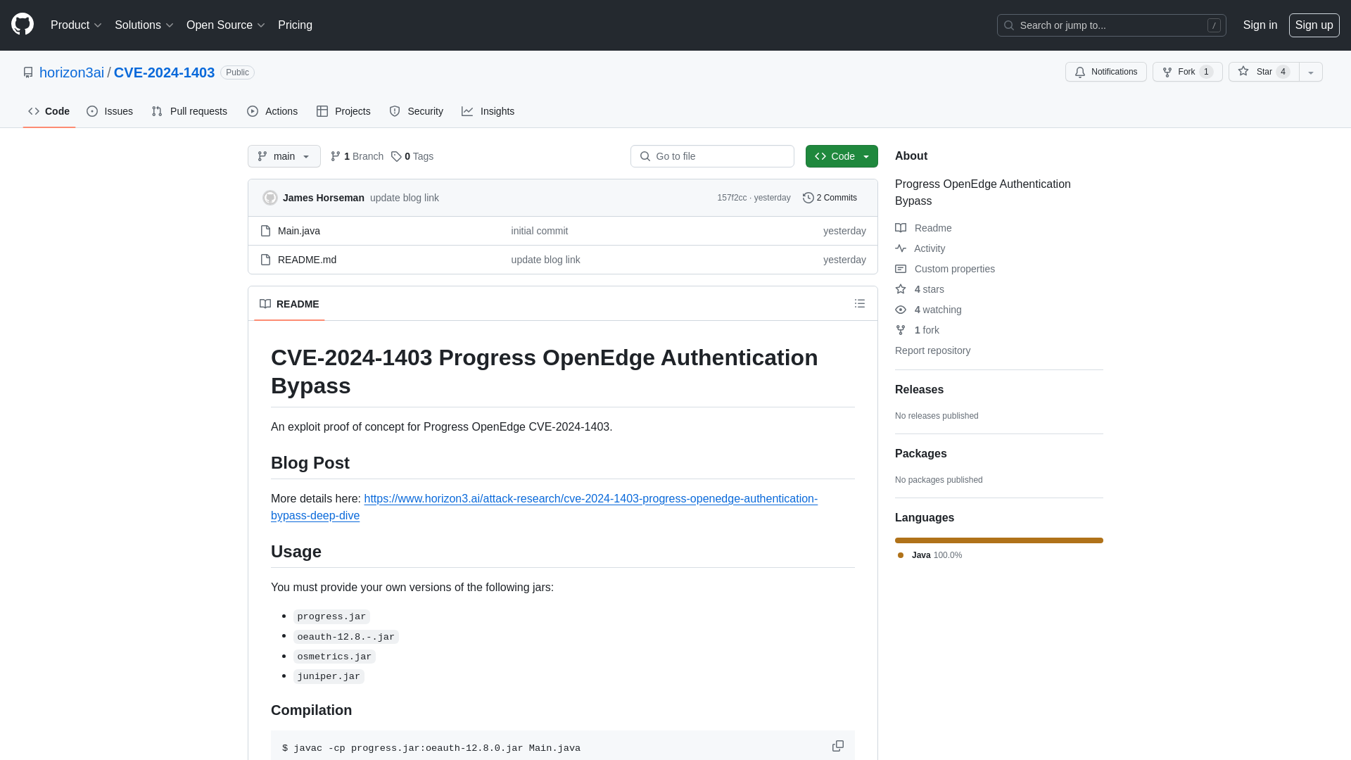 GitHub - horizon3ai/CVE-2024-1403: Progress OpenEdge Authentication Bypass