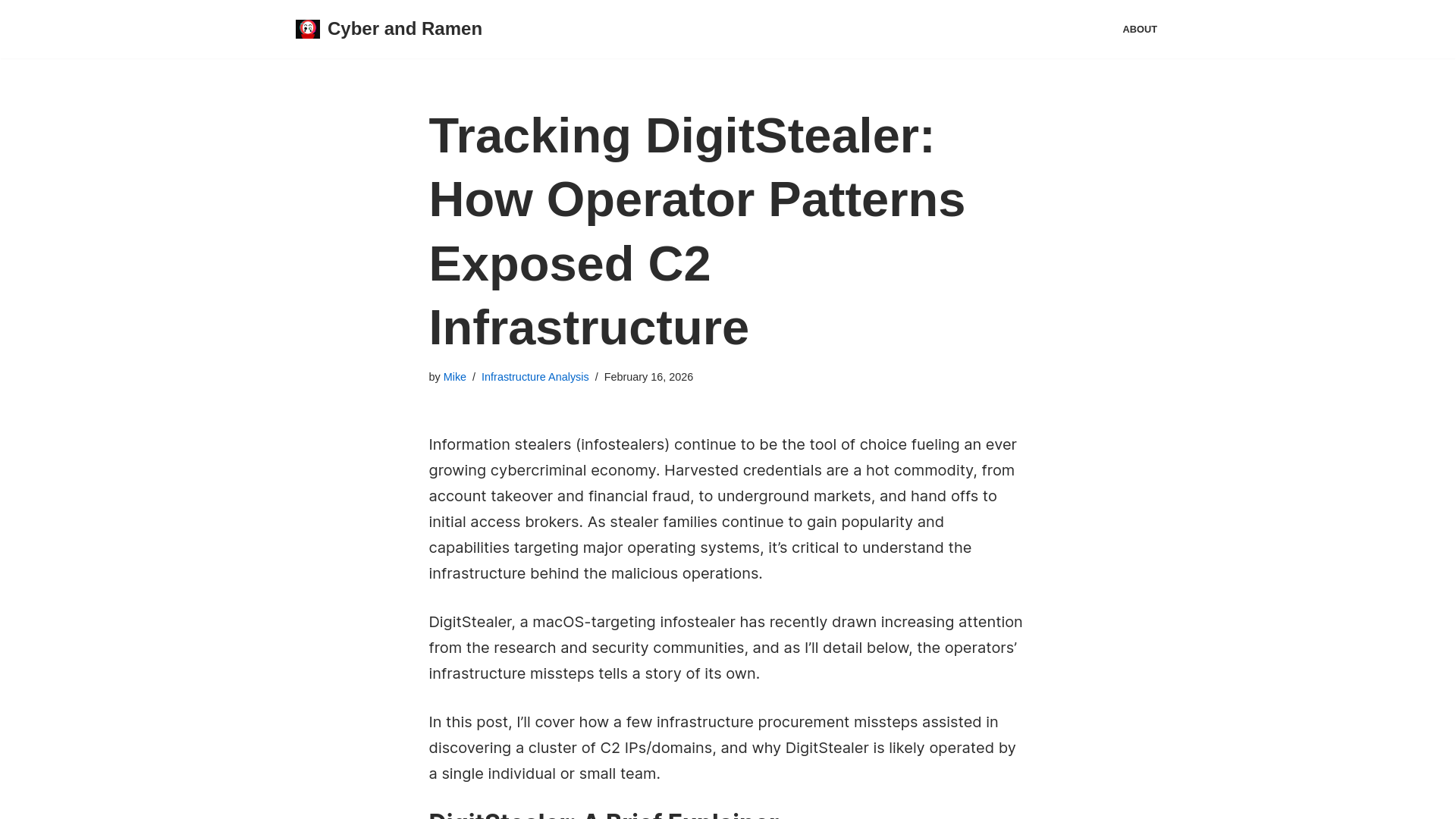 Tracking DigitStealer: How Operator Patterns Exposed C2s