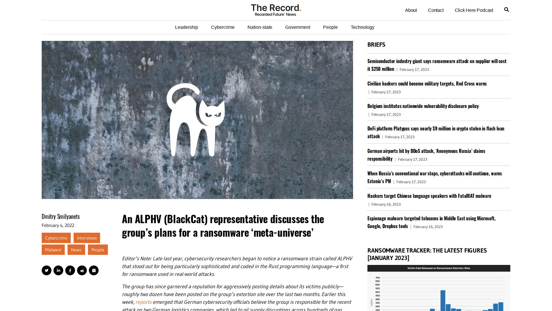 An ALPHV (BlackCat) representative discusses the group’s plans for a ransomware ‘meta-universe’ - The Record from Recorded Future News