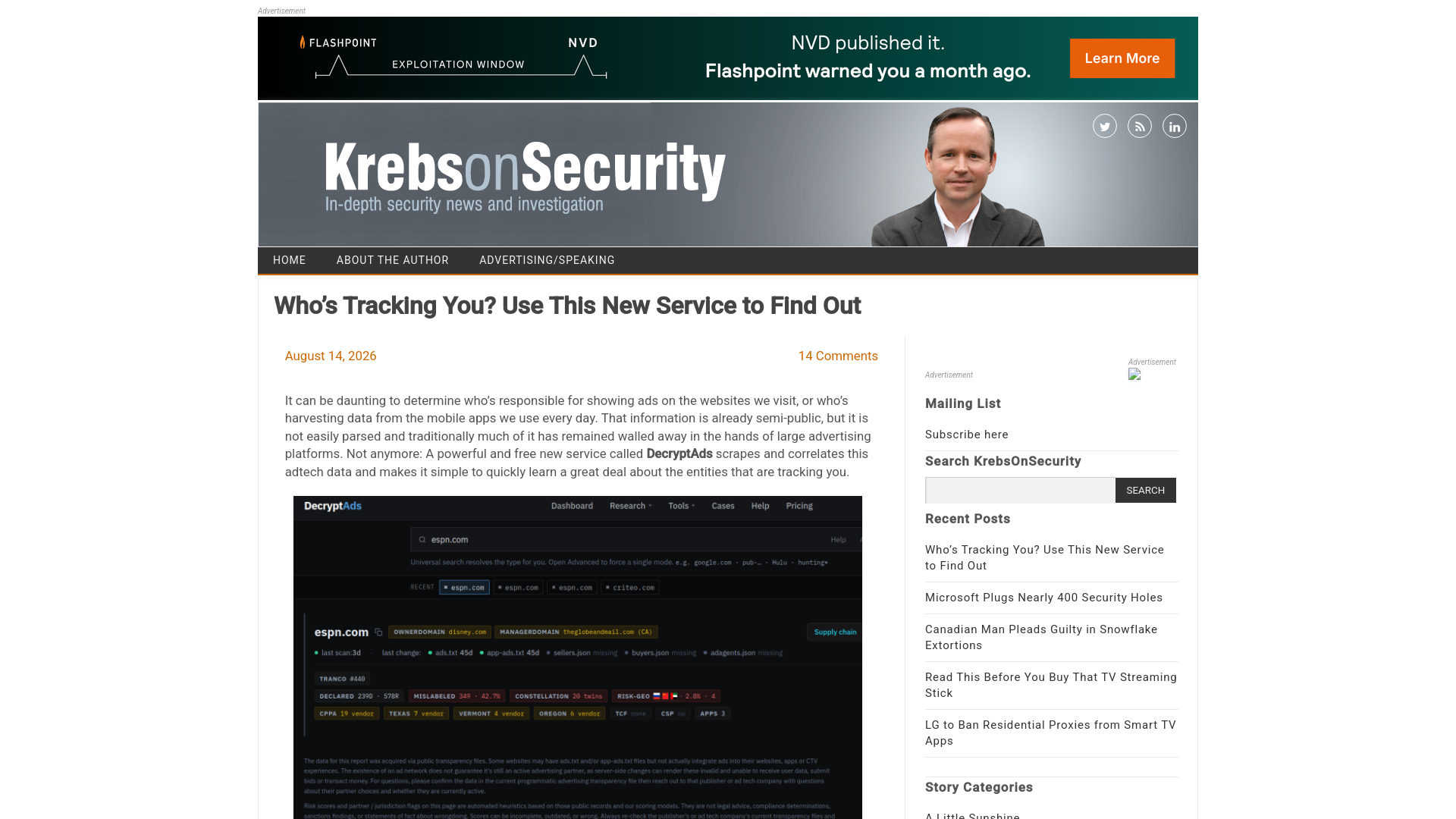 Who’s Tracking You? Use This New Service to Find Out – Krebs on Security