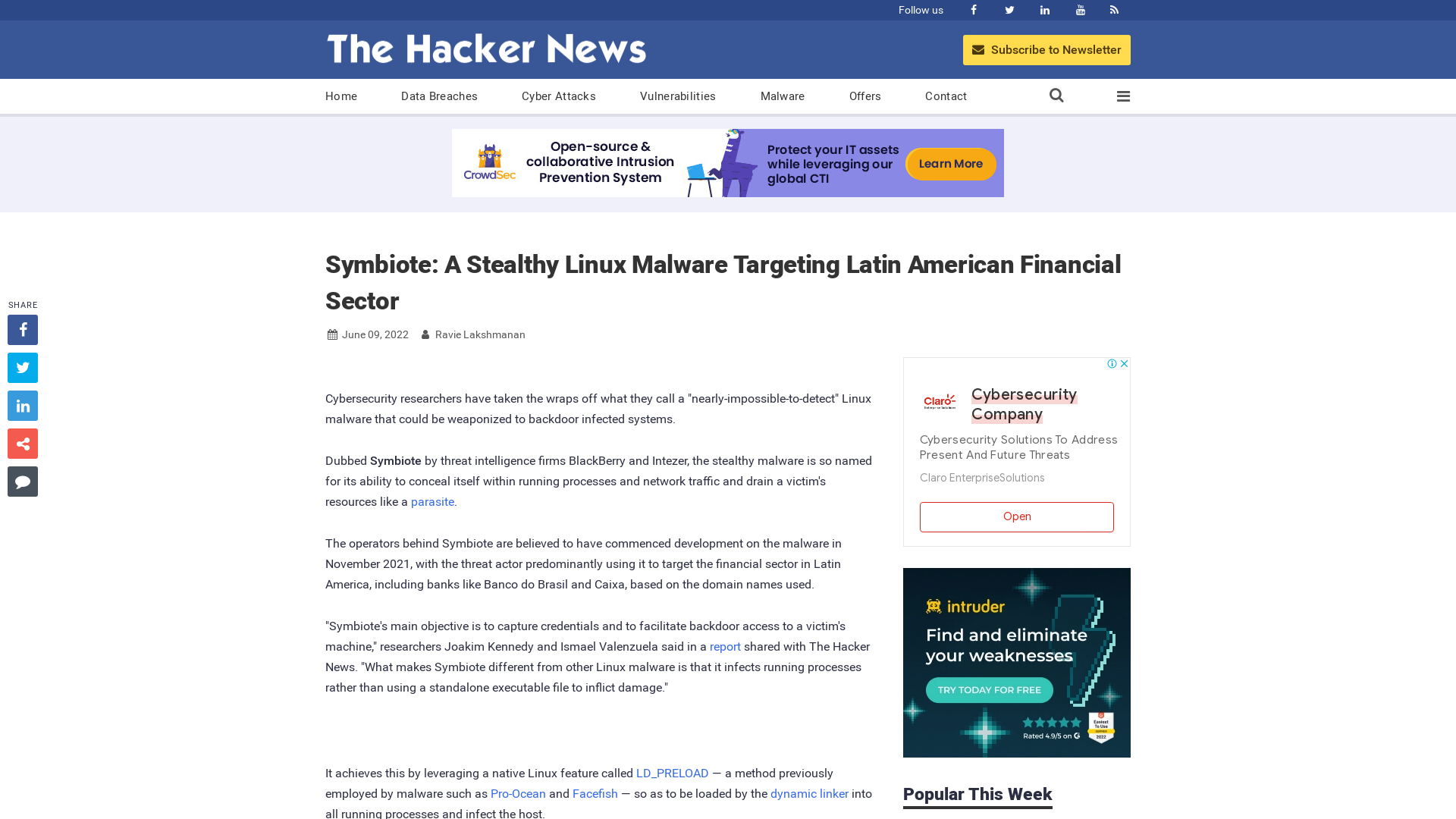 Symbiote: A Stealthy Linux Malware Targeting Latin American Financial Sector
