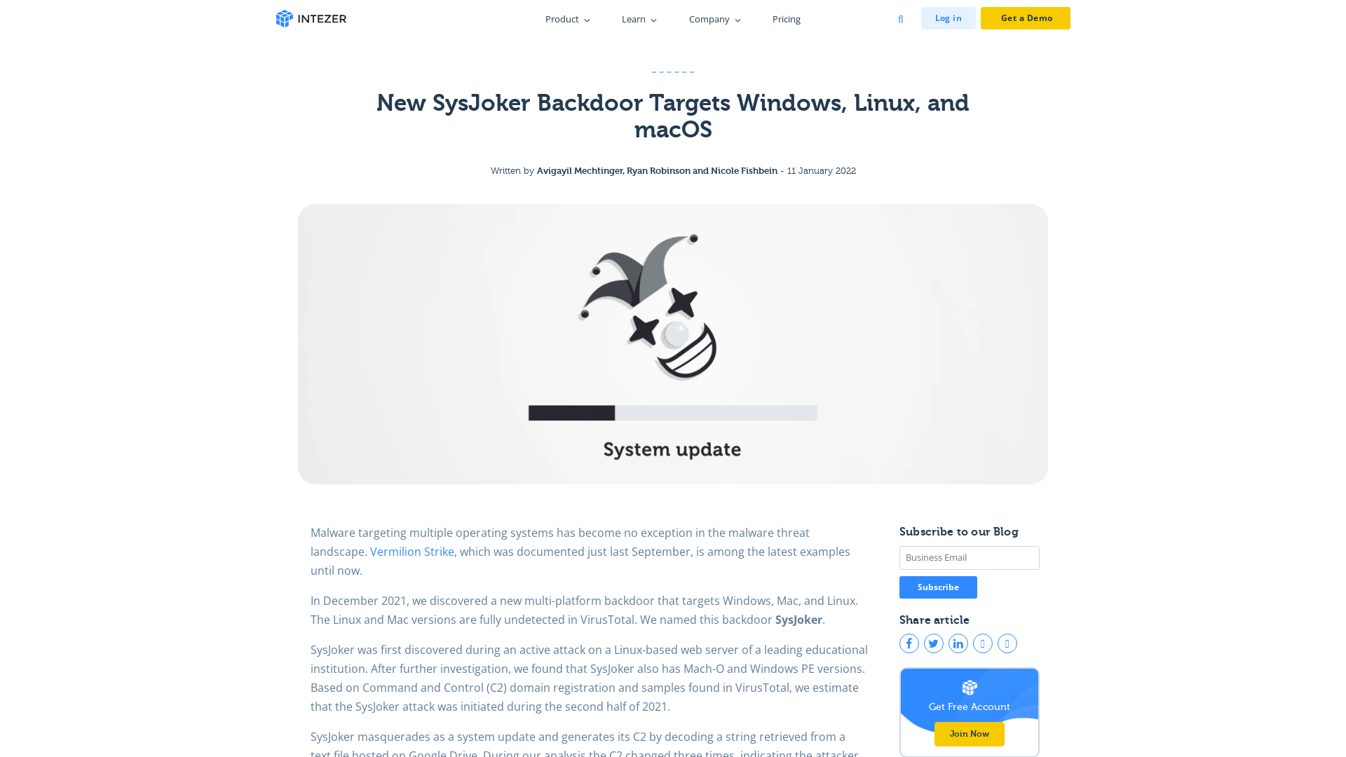 New SysJoker Backdoor Targets Windows, Linux, and macOS - Intezer